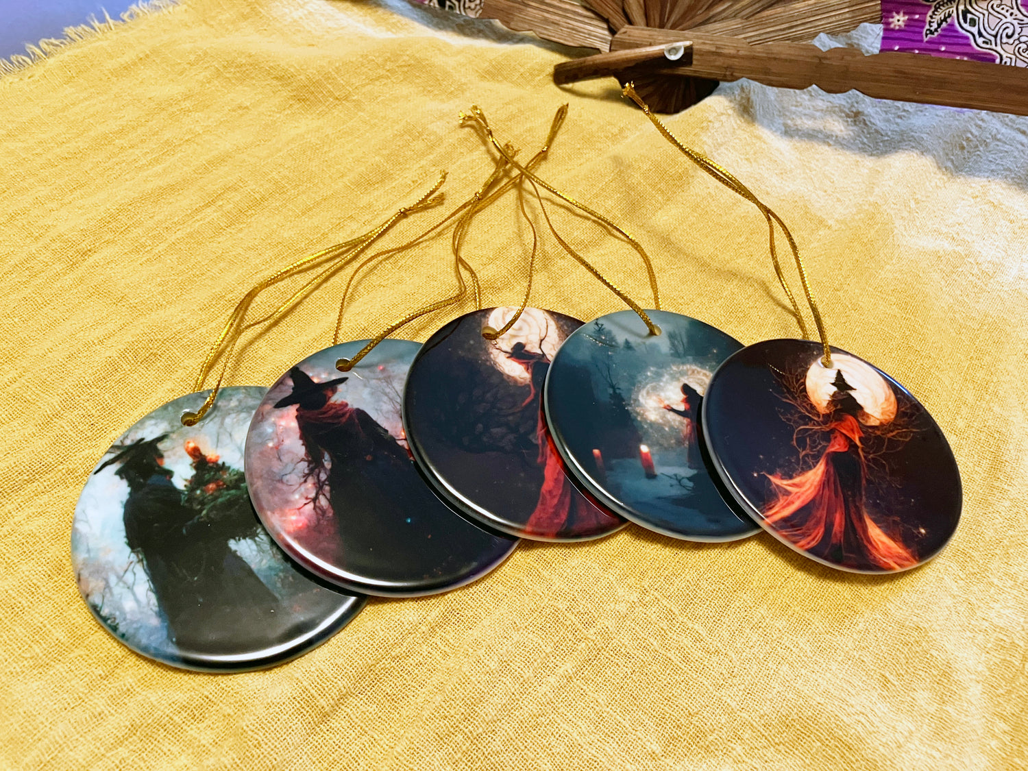 Witchy Yule ornaments for Pagan Christmas or Yule Tree