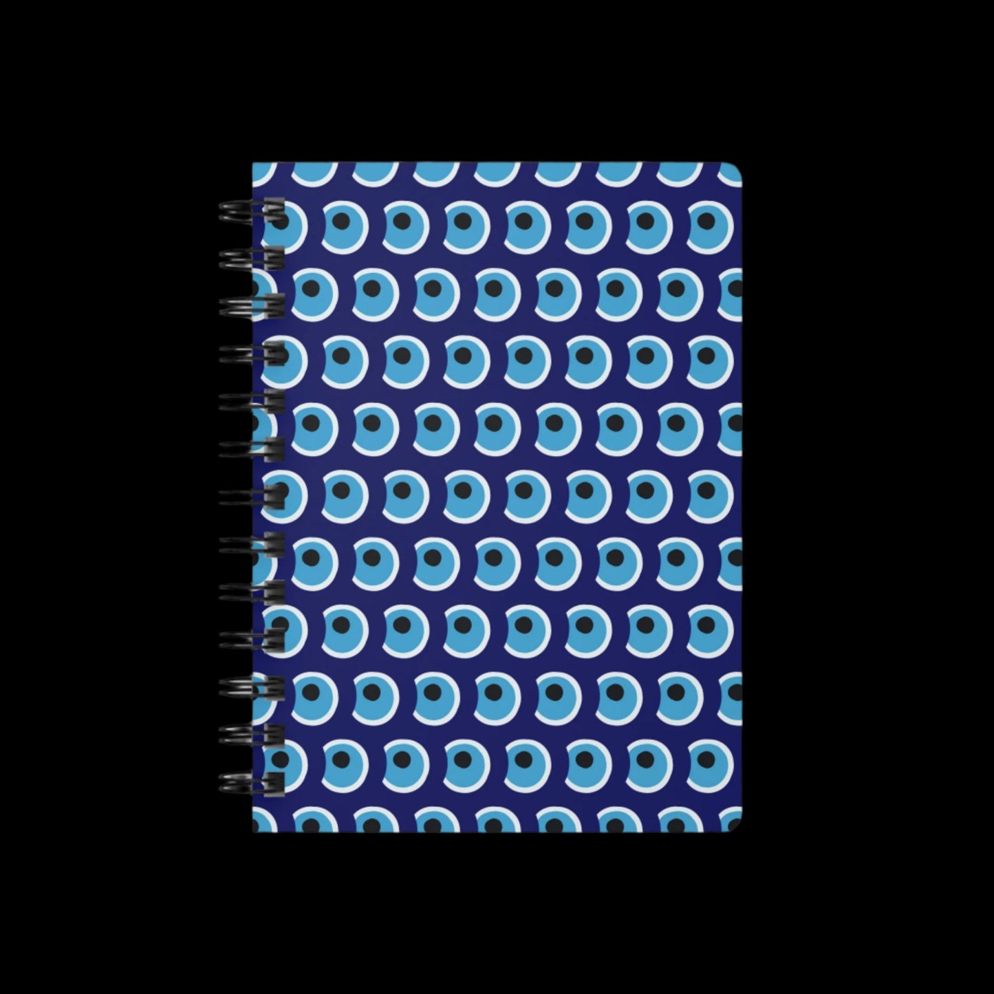 Evil Eye Pattern Spiral Bound Notebook | Lined Pages | Grimoire | Book of Shadows