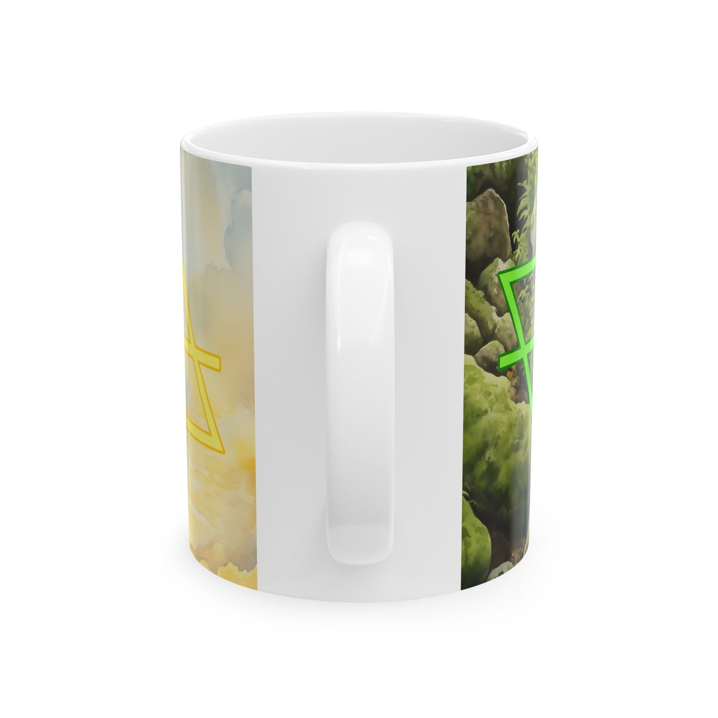 Four Elements Witch Mug | 11oz White Ceramic Mug | Earth Air Fire Water