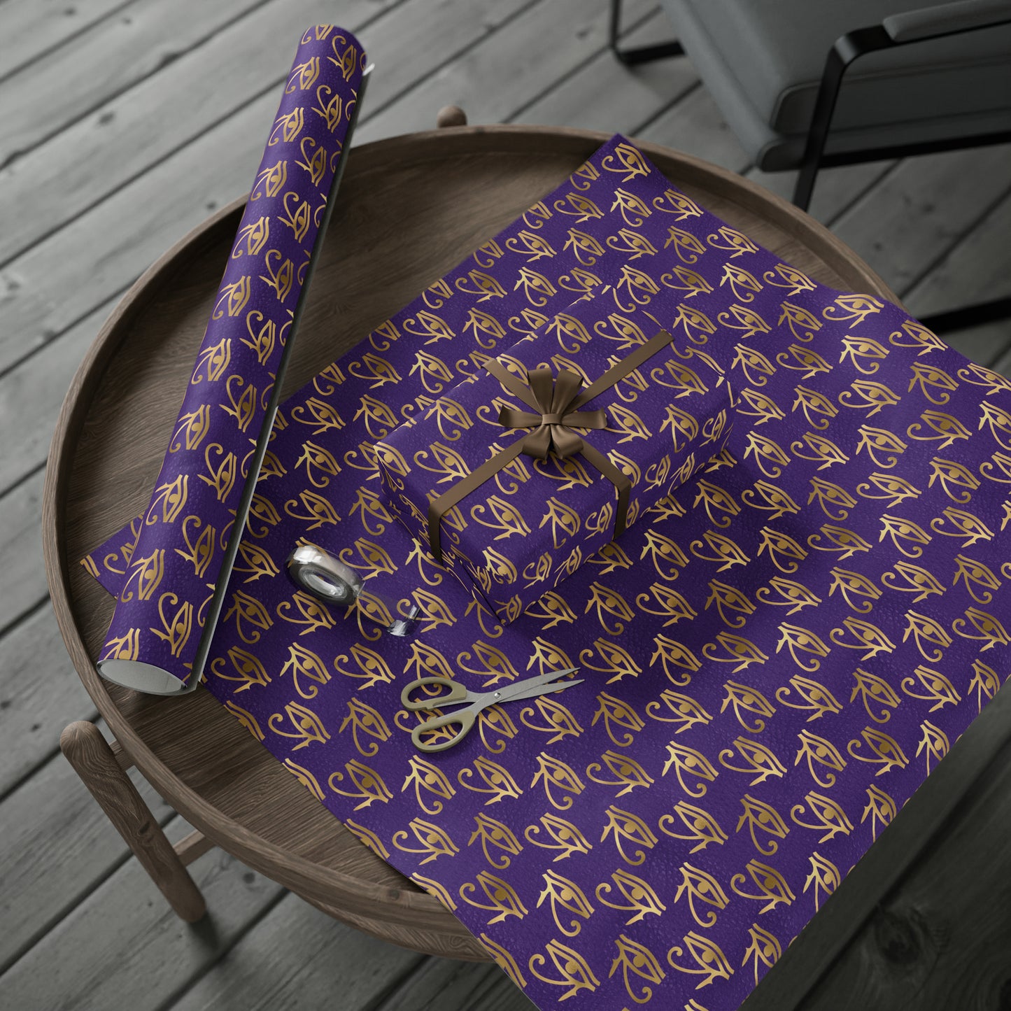 Eye of Ra Egyptian Purple & Gold | Witchy Wrapping Paper | Boutique Gift Wrap