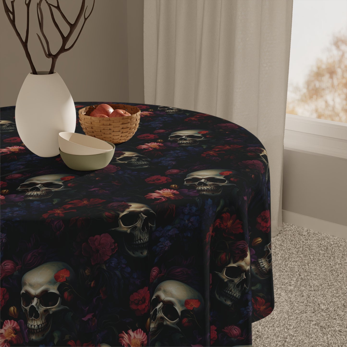 Skulls & Flowers Extra Large Altar Cloth 55"x55"