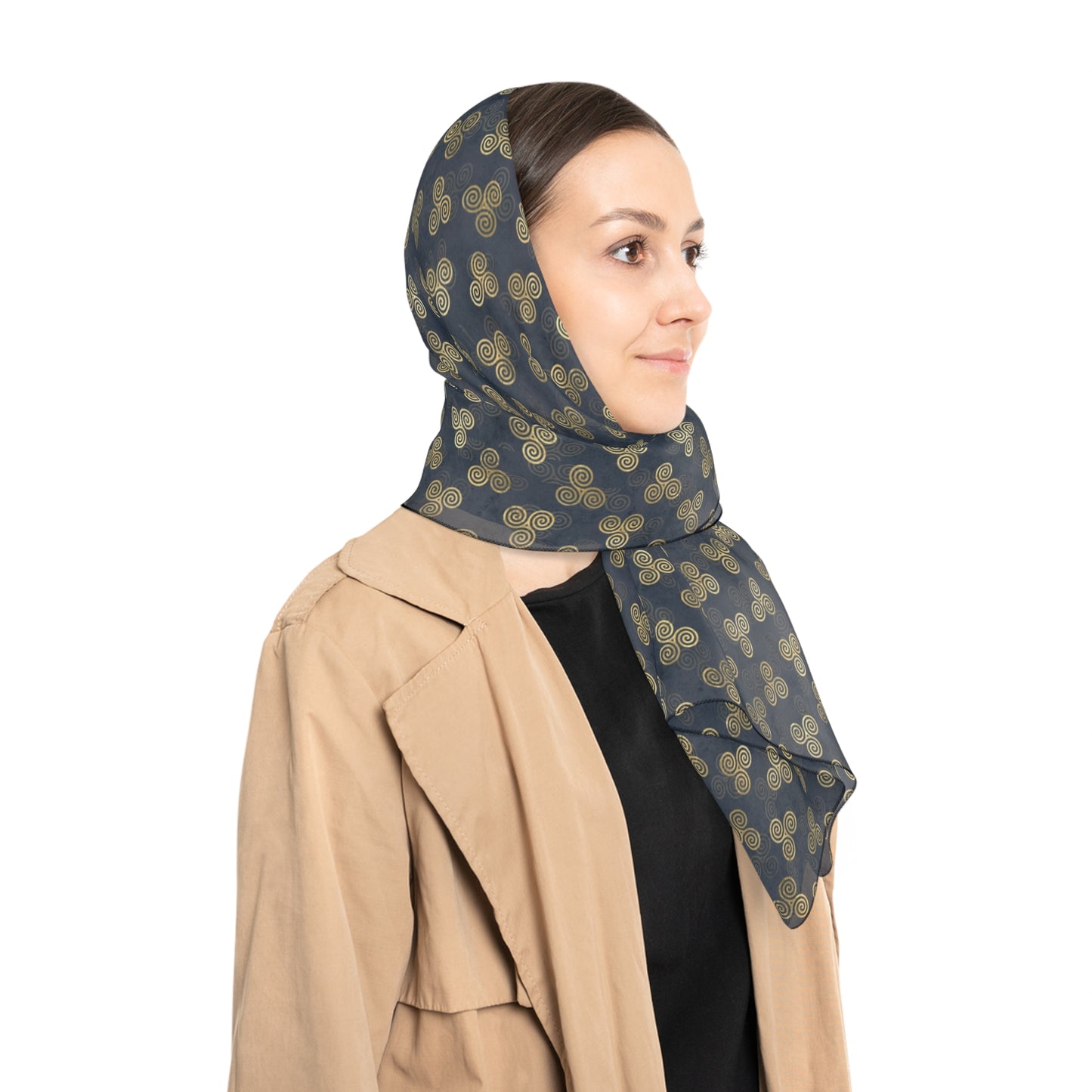 Triskele Witches Veil Blue | Witchy Head Scarf