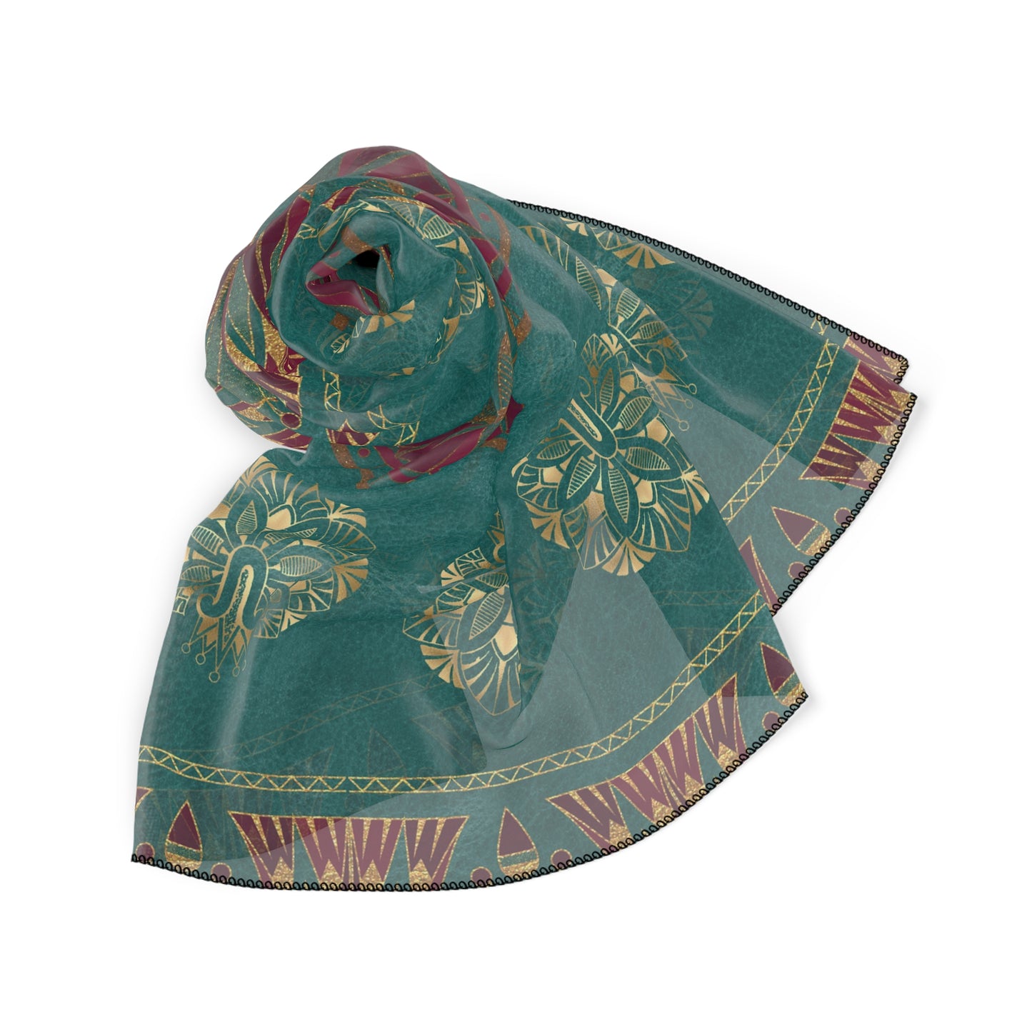 Teal Gold & Purple Witchy Veil | Pagan Witches Scarf