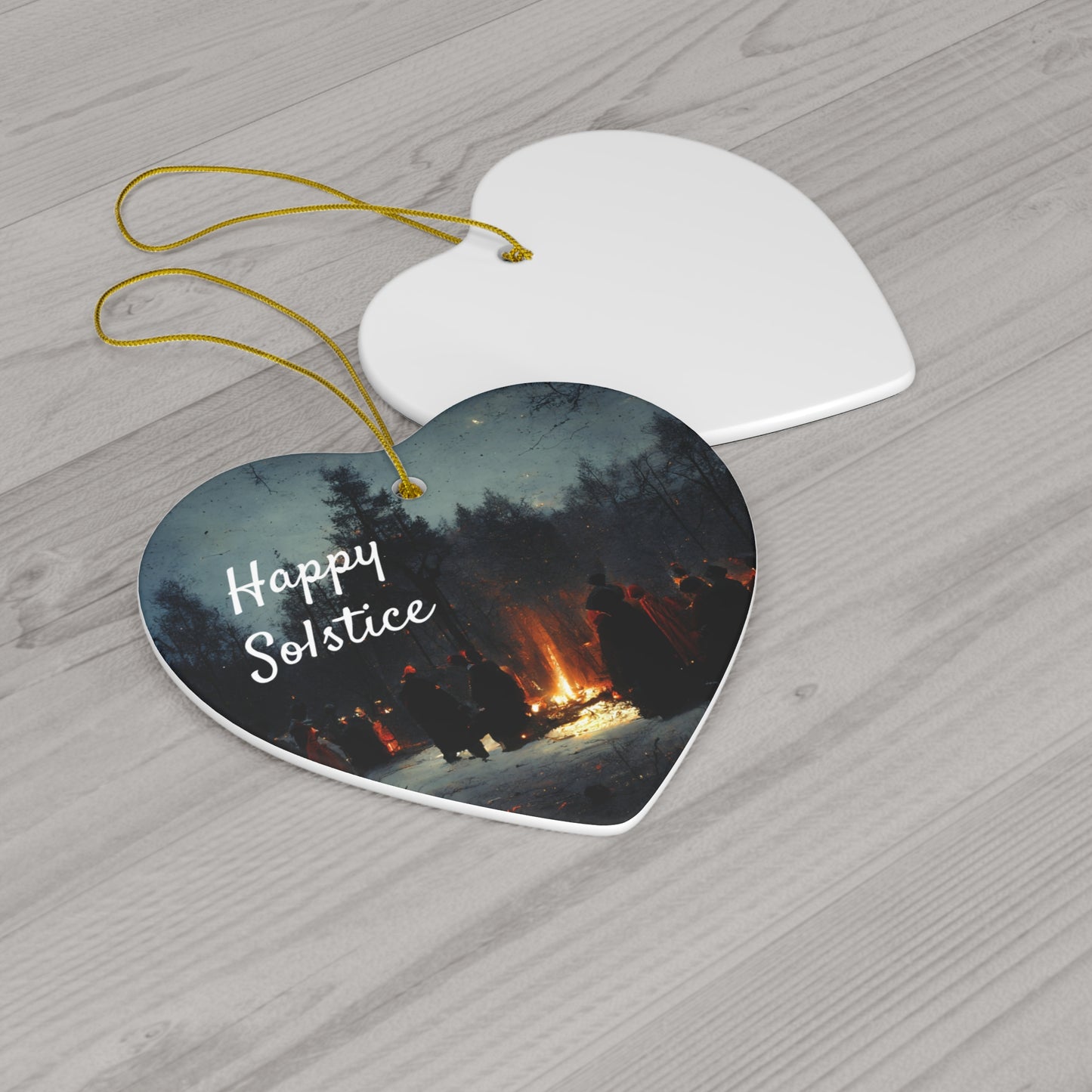 Happy Solstice Pagan Yule Ornament - CERAMIC - Blessed Yule Decoration for Yule Tree or Christmas Tree wiccan witch witchy decor witchcraft