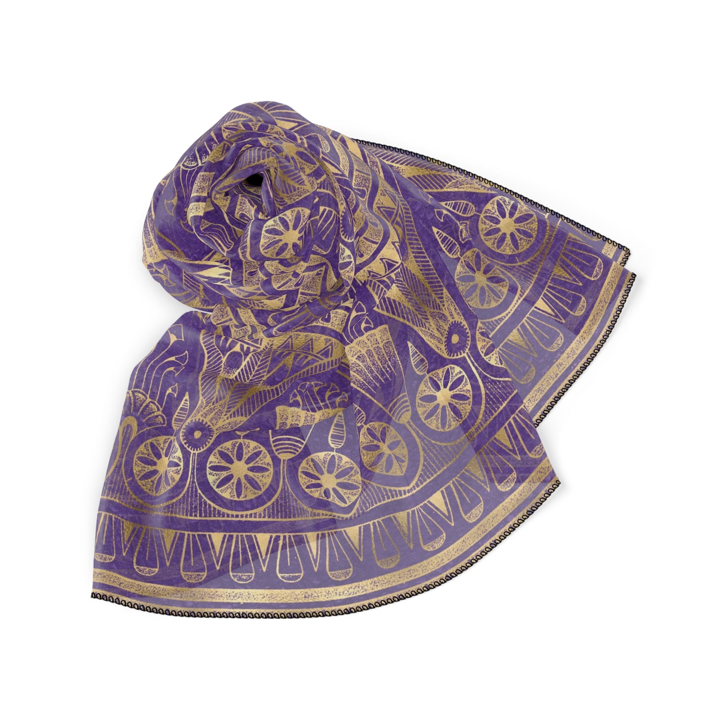 Purple & Gold Egyptian Inspired Witches Veil | Pagan Witchy Scarf