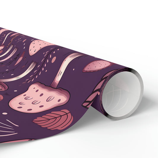 Purple & Pink Mushrooms | Witchy Wrapping Paper | Boutique Gift Wrap
