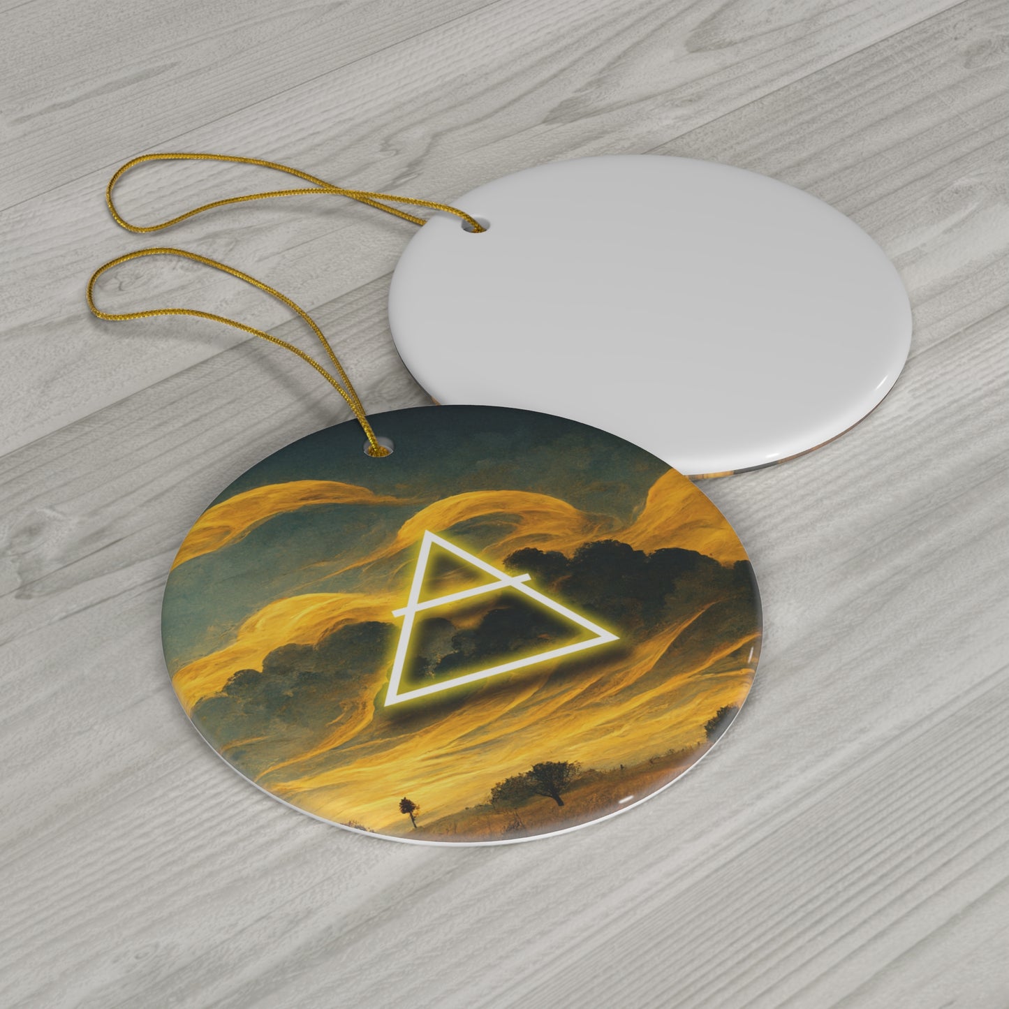 Yule Ornament - Air Symbol - Ceramic Witchy Pagan Wiccan Yule ornament for Yule Tree, Christmas Tree, or Yule decor, wiccan gift, pa