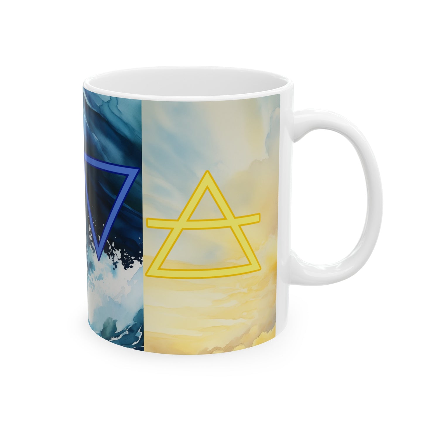 Four Elements Witch Mug | 11oz White Ceramic Mug | Earth Air Fire Water