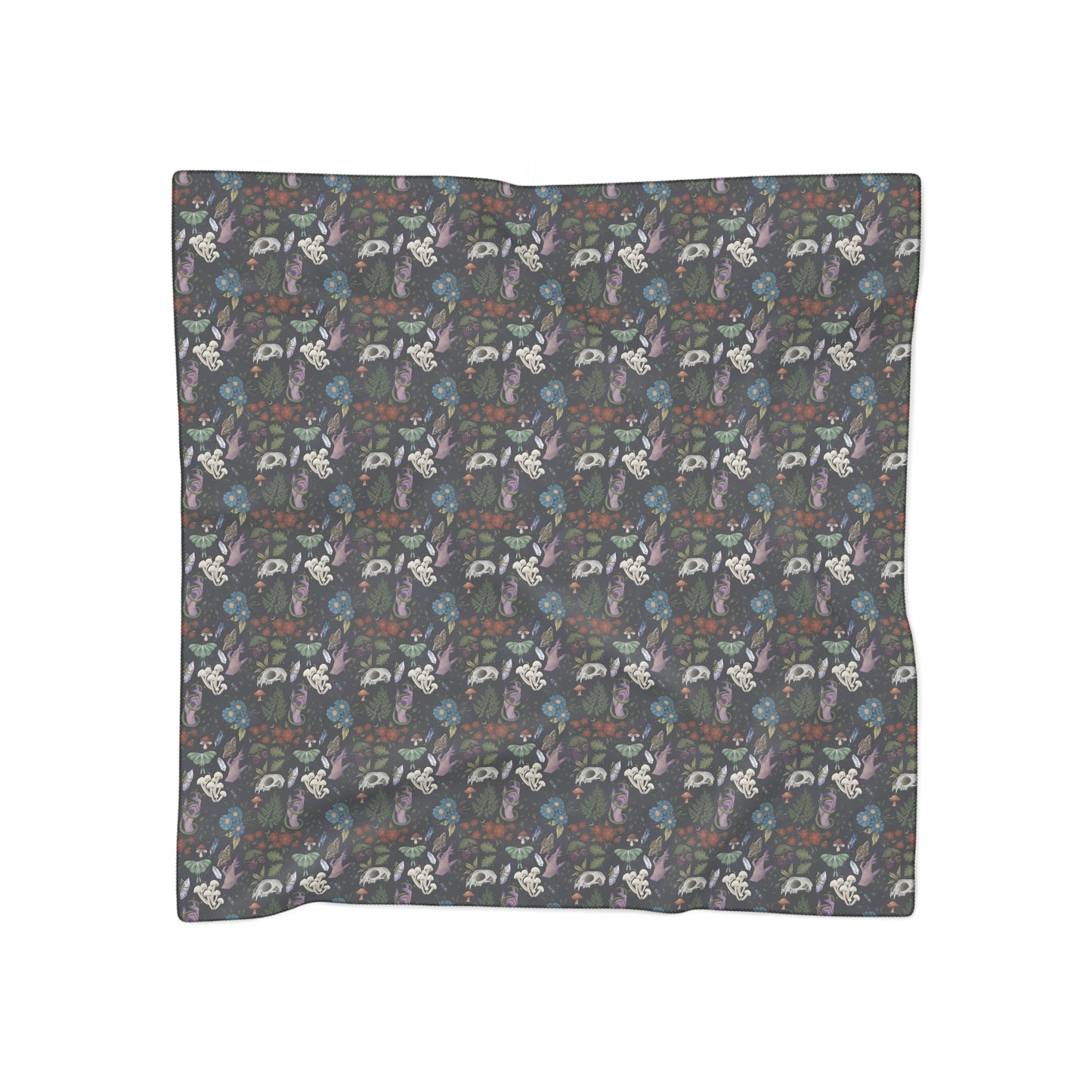 Witchy Pattern Veil | Witch Scarf | Skulls, Moths & Plants
