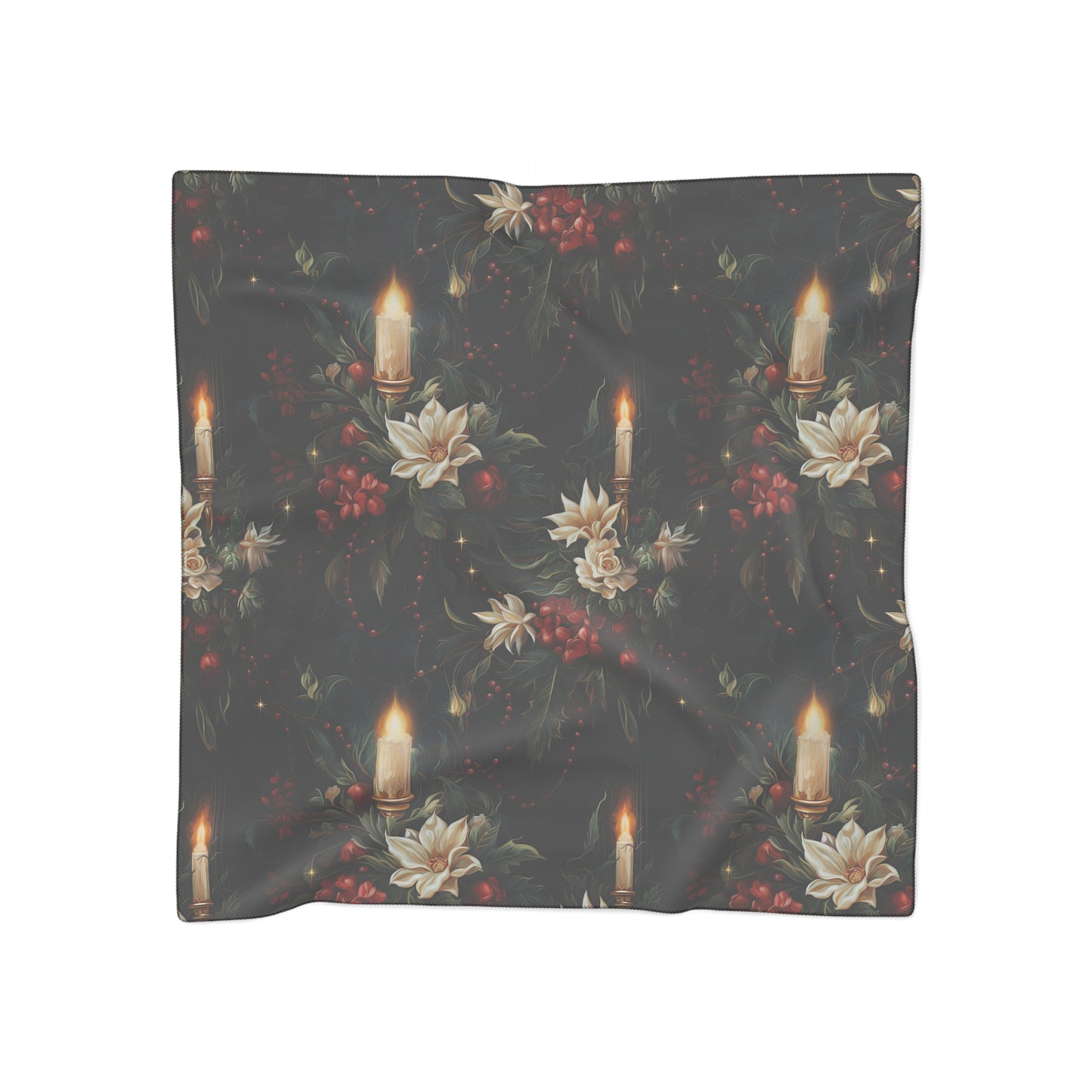 Flowers & Candles Gothic Witches Veil | Witchy Pagan Scarf