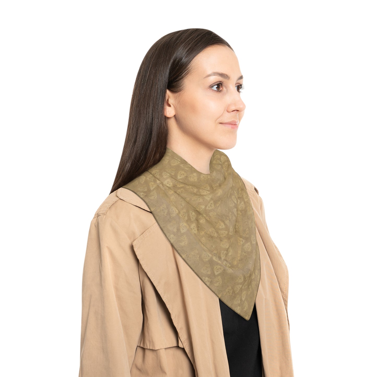 Triquetra Witches Veil Brown | Witchy Pagan Scarf