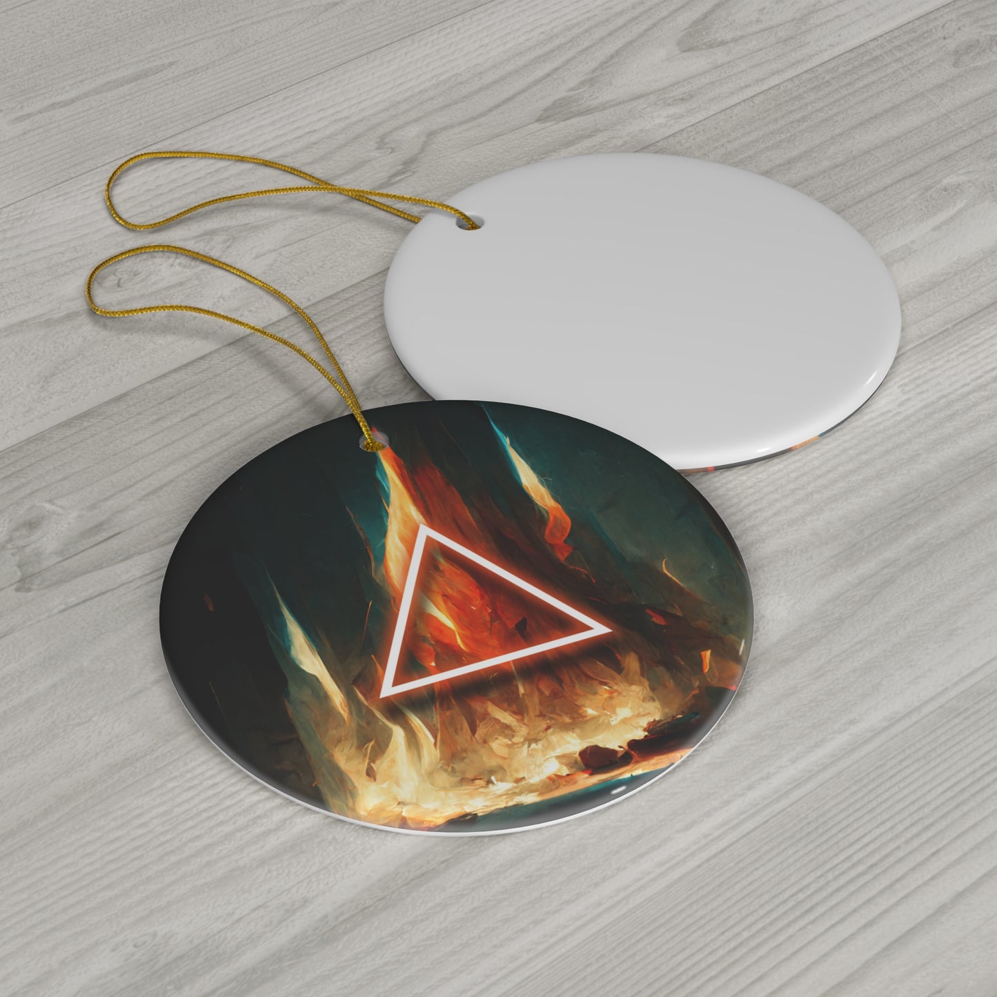 Yule Ornament - Fire Symbol - Witchy Pagan Wiccan Yule ornament for Yule Tree, Christmas Tree, or Yule decor, wiccan gift, pa
