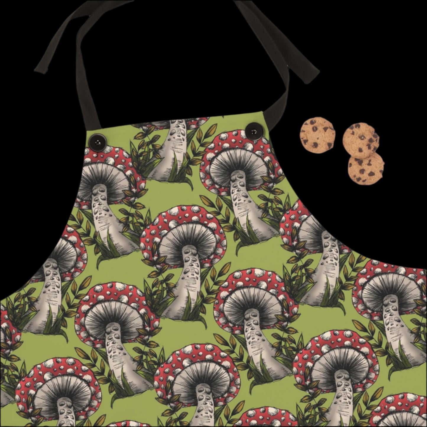 Green Amanita Muscaria Mushroom Apron | One Size