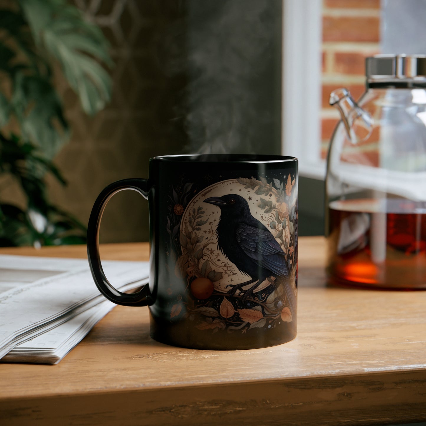 Raven with Full Moon Mug