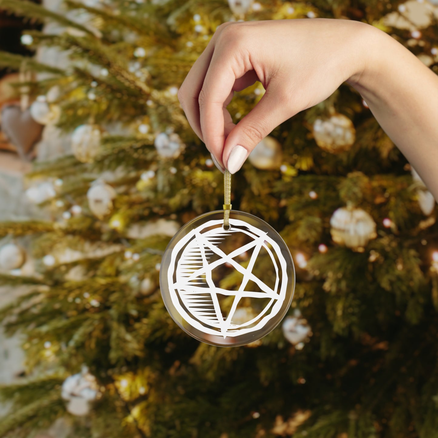 Inverted Pentagram Ornament - Yule Ornament - Christmas Ornament - Ornament for Tree Winter Solstice - Pagan, Witch, Witchcraft