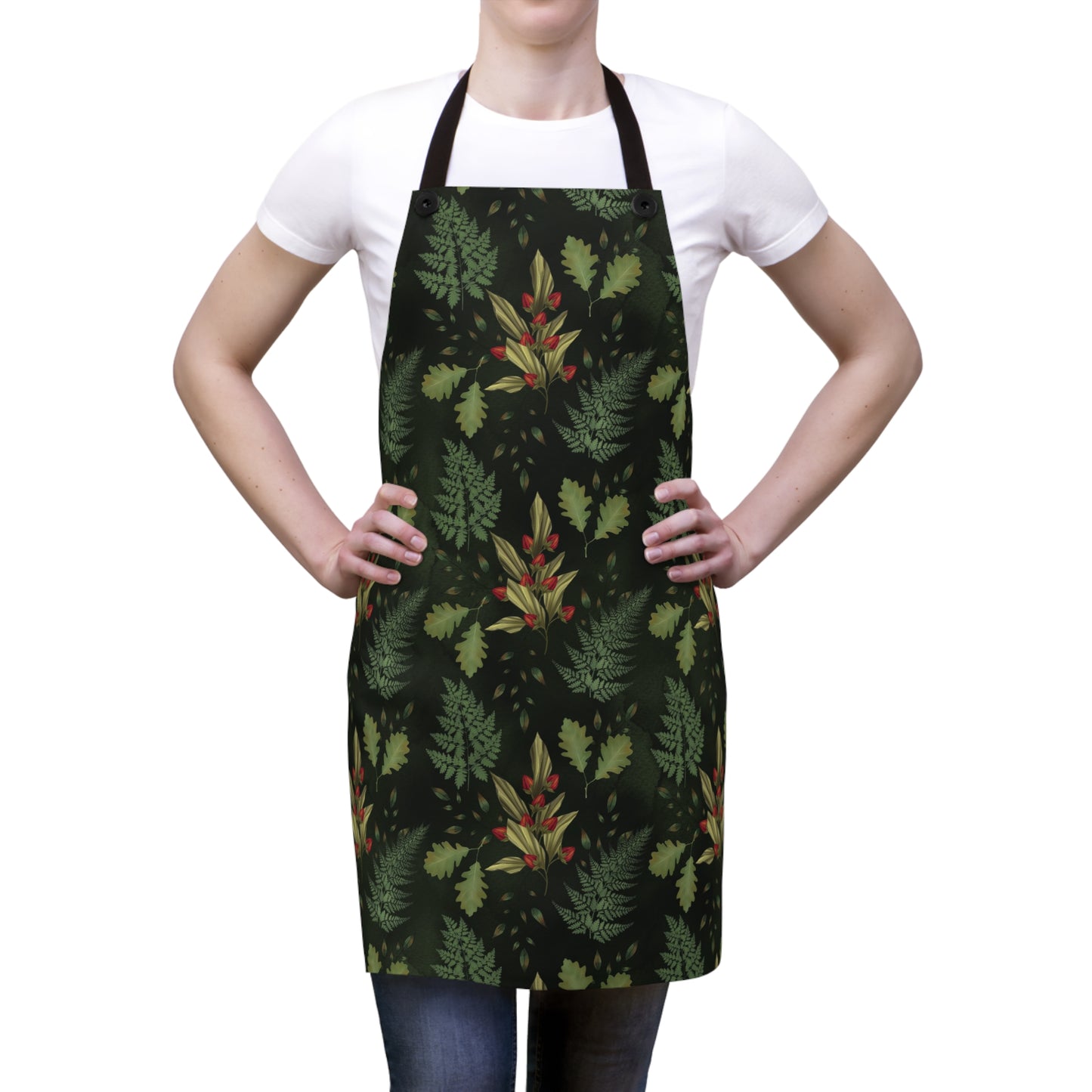 Green Witch Apron | Ferns & Flowers