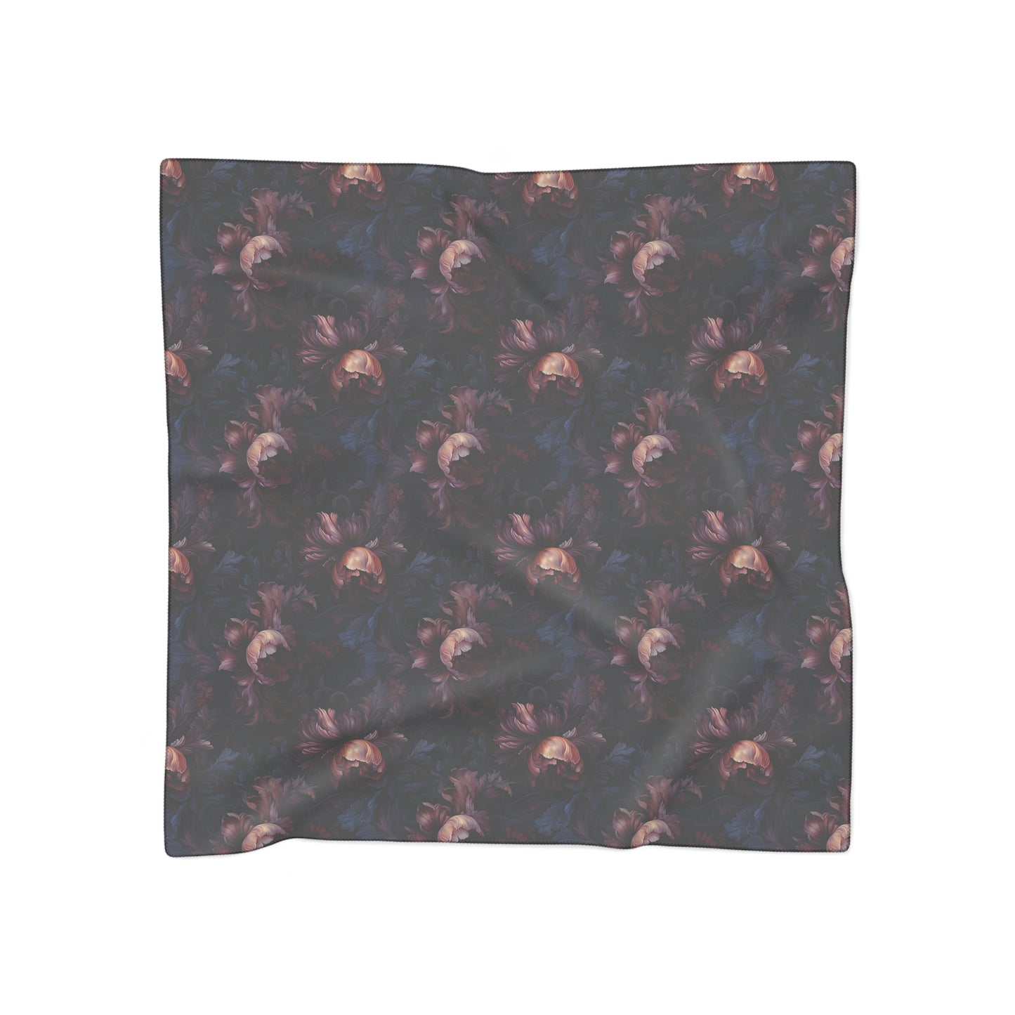 Dark Flowers & Roses Gothic Witches Veil | Witchy Pagan Scarf