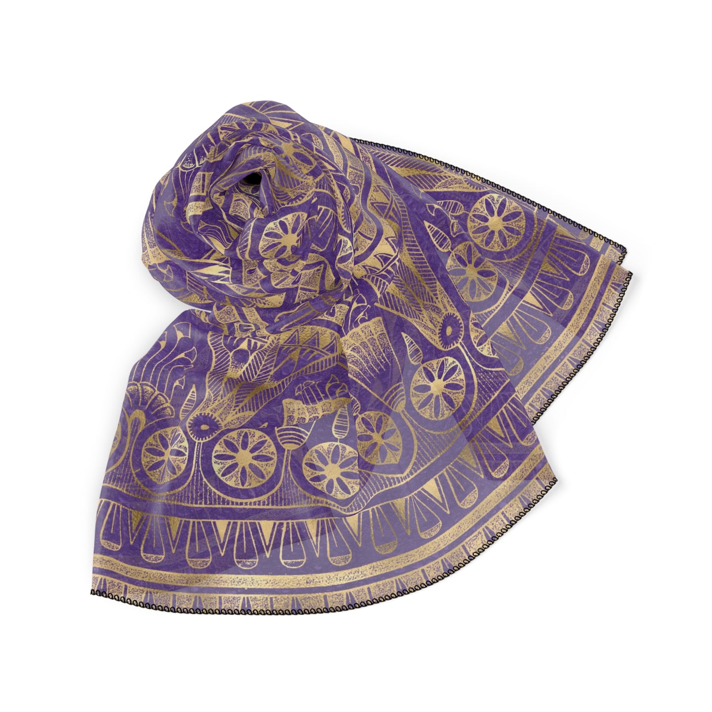 Purple & Gold Egyptian Inspired Witches Veil | Pagan Witchy Scarf