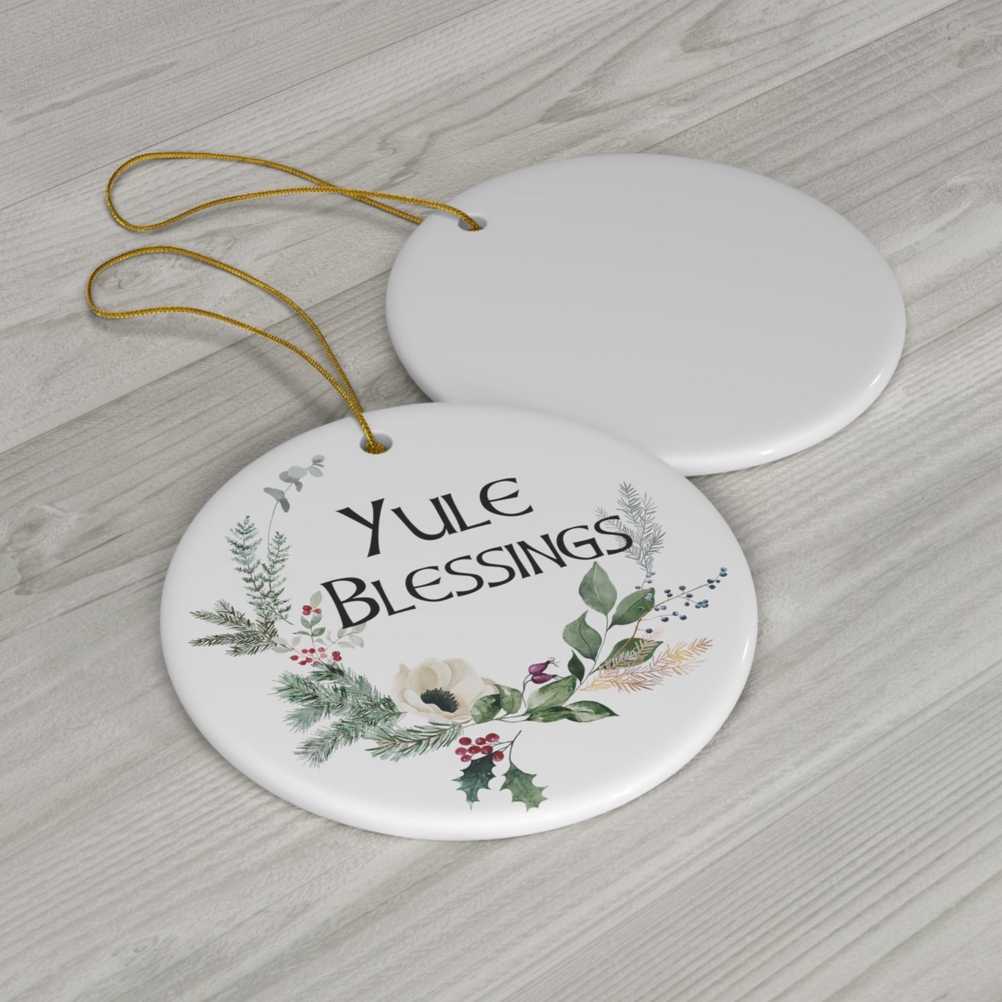 Yule Blessings Ornament - Yule Ornament - Happy Yule! ornament for Yule Tree, pagan man gift, wreath, wiccan gift