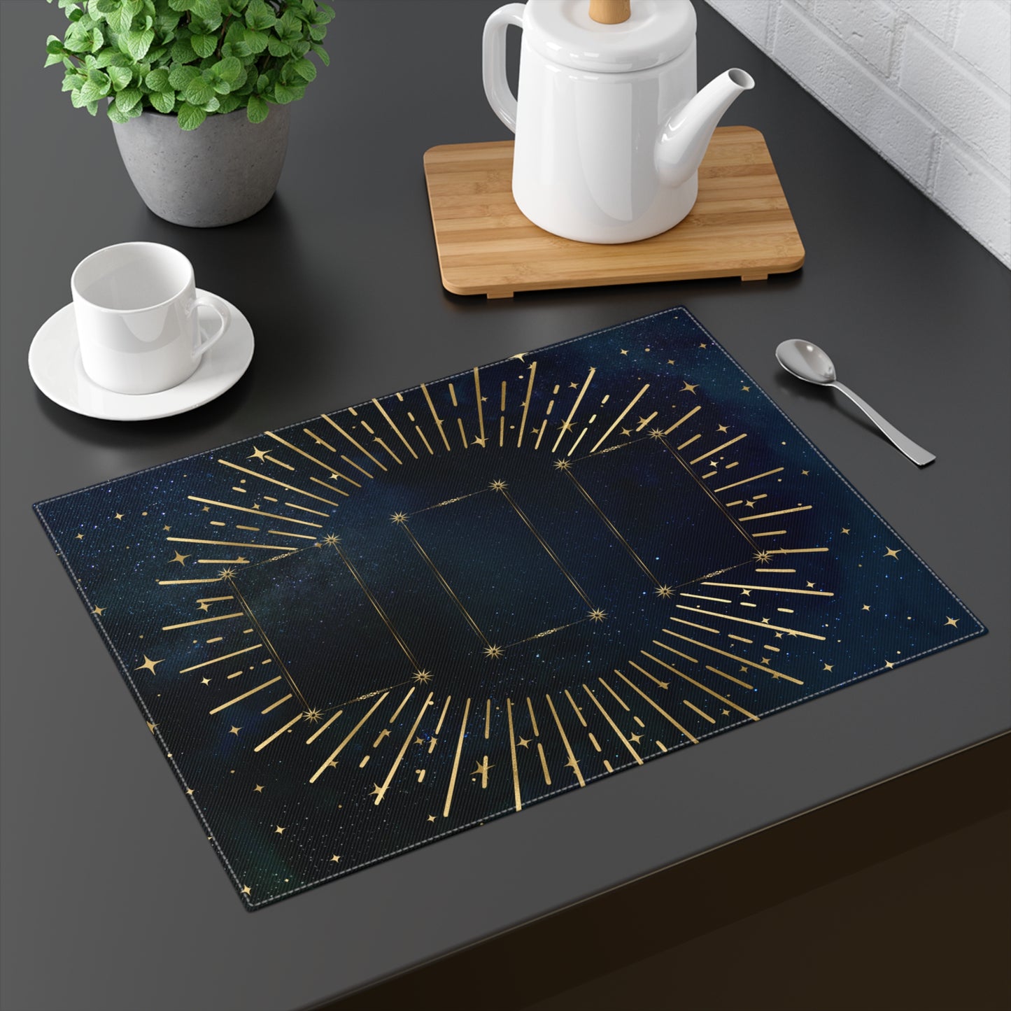 3 Card Spread Tarot Cloth - Night Sky Celestial Tarot Reading Mat - Three Card Reading Cloth for Divination | 18" × 14"