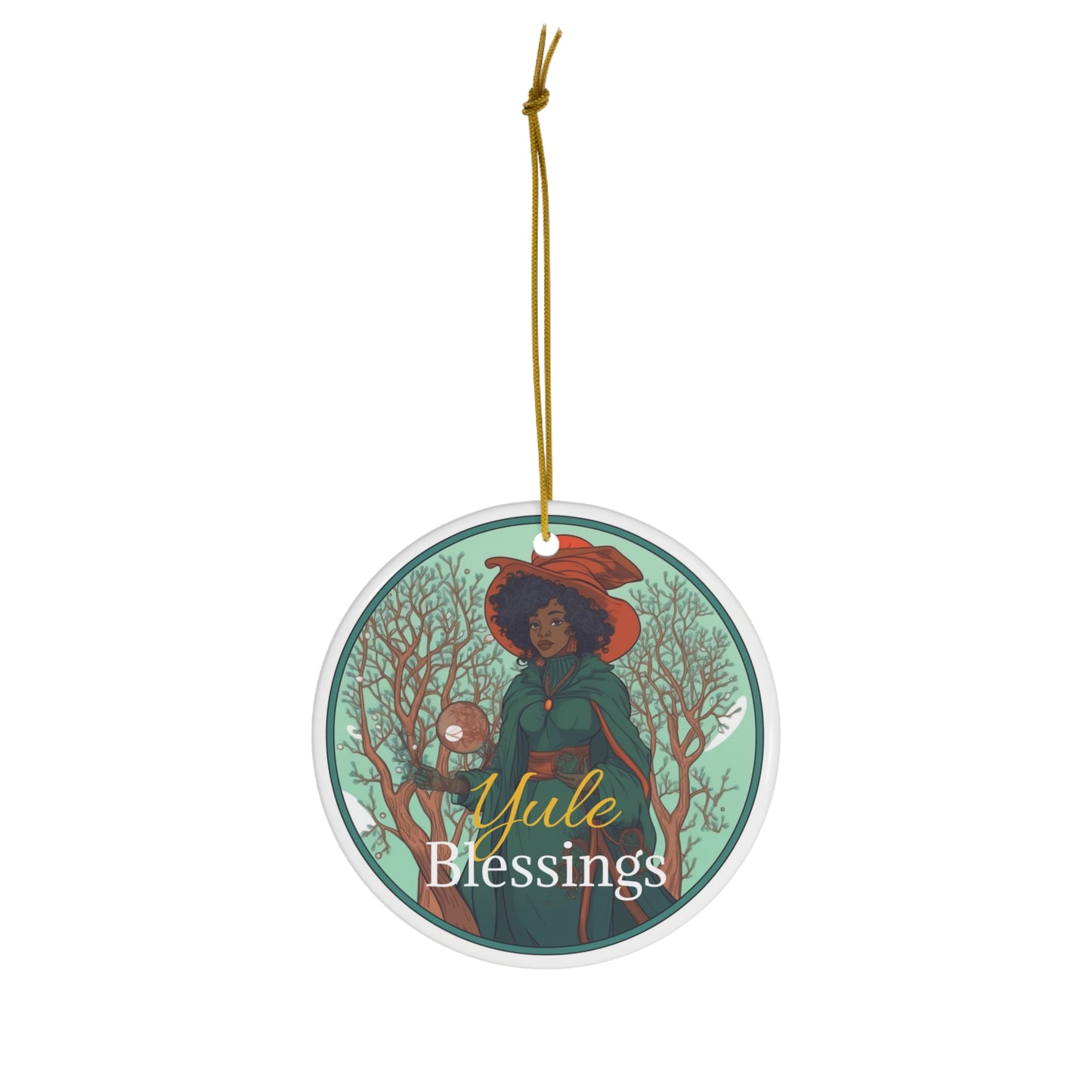 Yule Blessings | Green Witch, Ceramic Yule Ornaments, Pagan, Yule Decor, Witchy Ornaments, Christmas, Gift, Witchcraft Wiccan | Black Woman