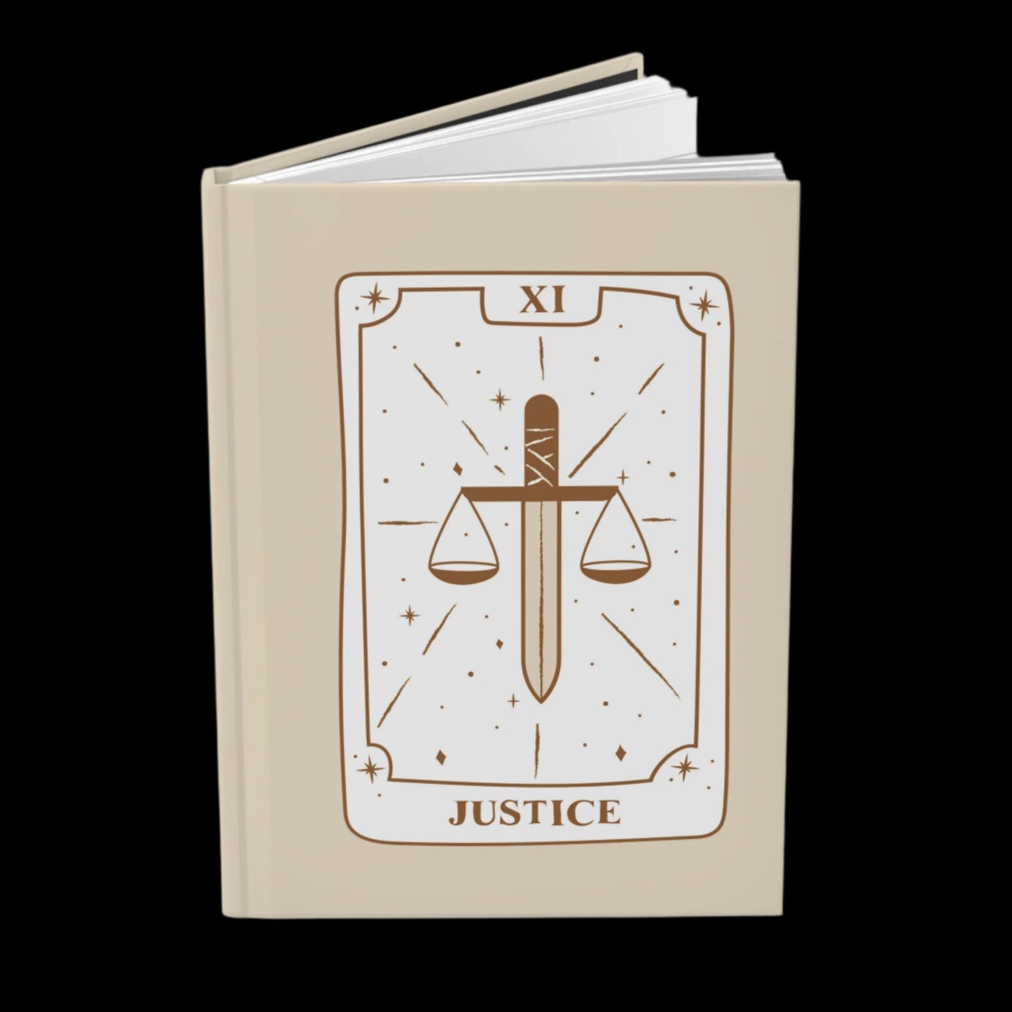 Justice Tarot Hardcover Notebook | Tarot journal