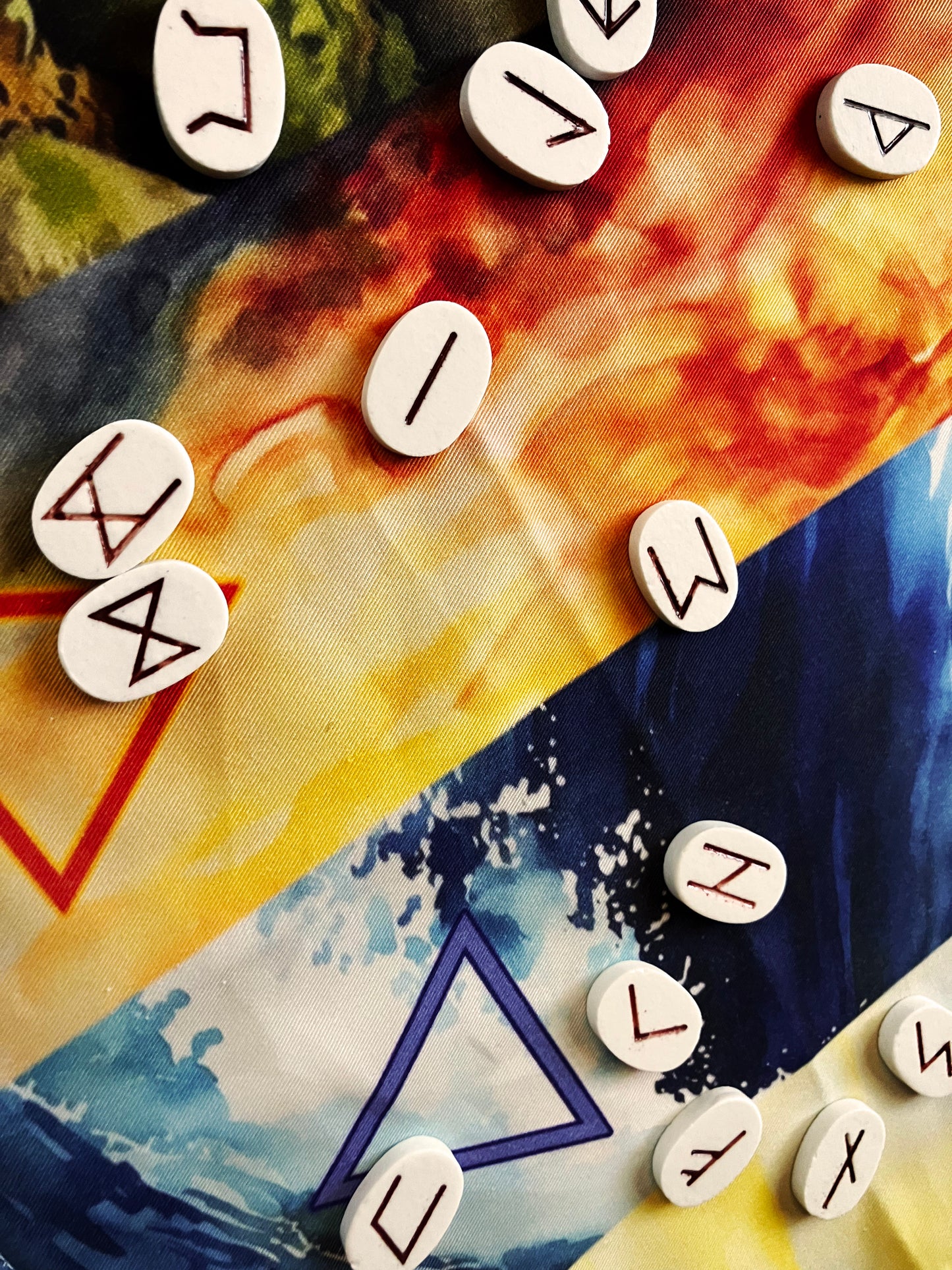 4 Elements Divination Cloth | Tarot Cloth | Rune Cloth | Small Altar Cloth