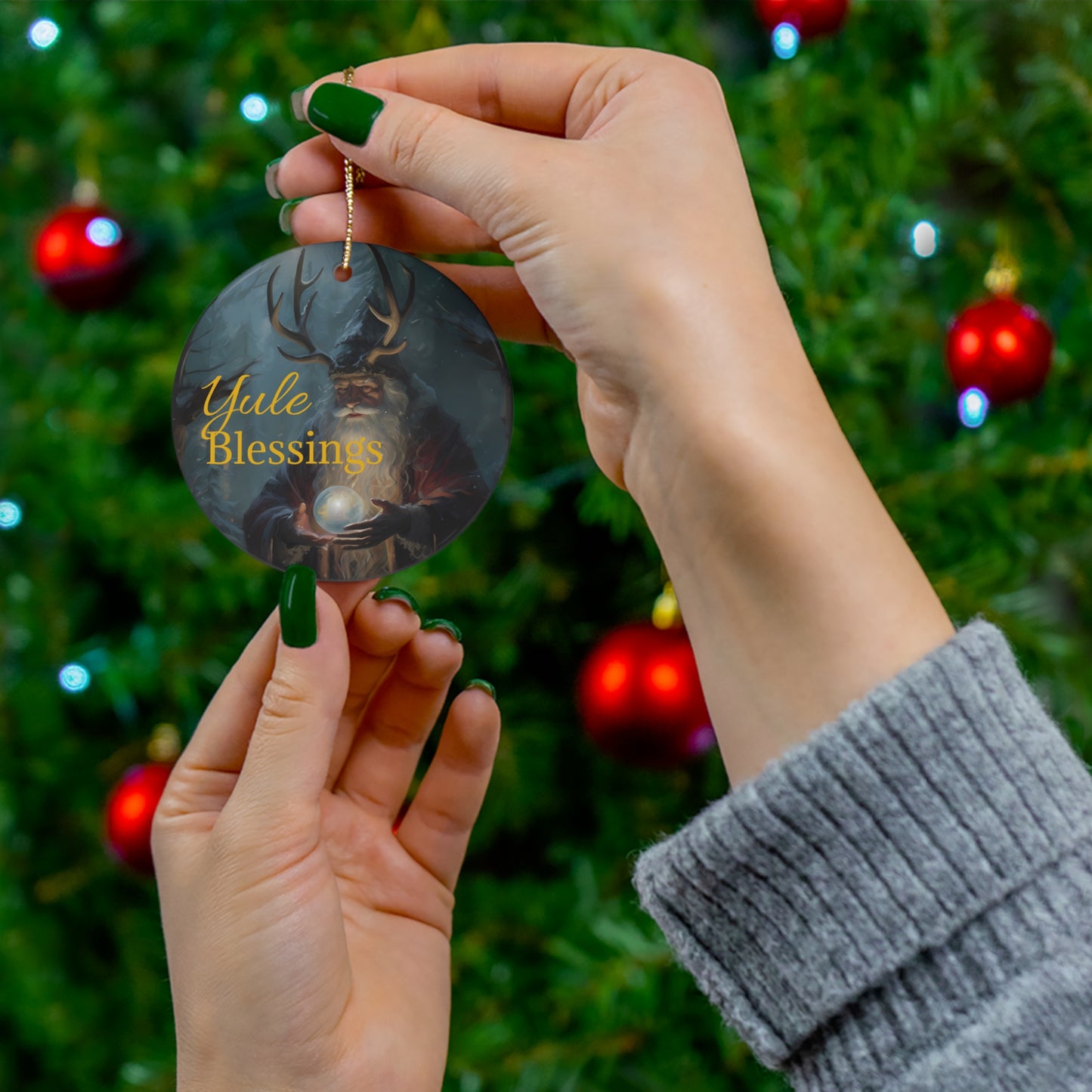 Yule Blessings | Father Yule, Ceramic Yule Ornaments, Pagan, Yule Decor, Witchy Ornaments, Christmas, Gift, Witchcraft, Wiccan