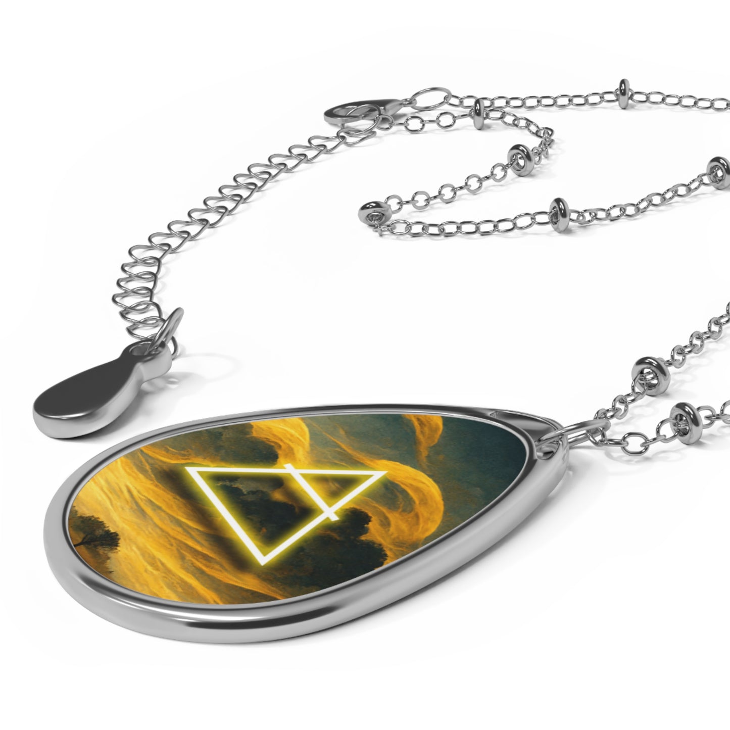 Air Element Necklace | Pendant with Alchemy Air Symbol | Triangle with Clouds | Witchy Jewelry Amulet | Invoke the power of Air