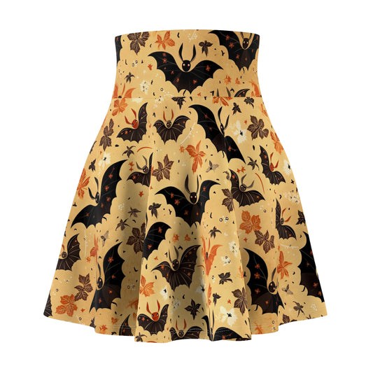 Spooky Cute Bats | Witchy Skirt | Magical Skirt | Yellow & Orange