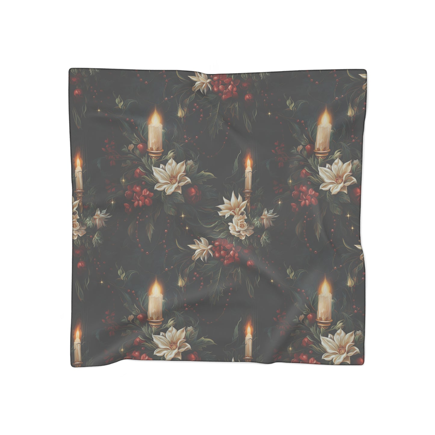 Flowers & Candles Gothic Witches Veil | Witchy Pagan Scarf