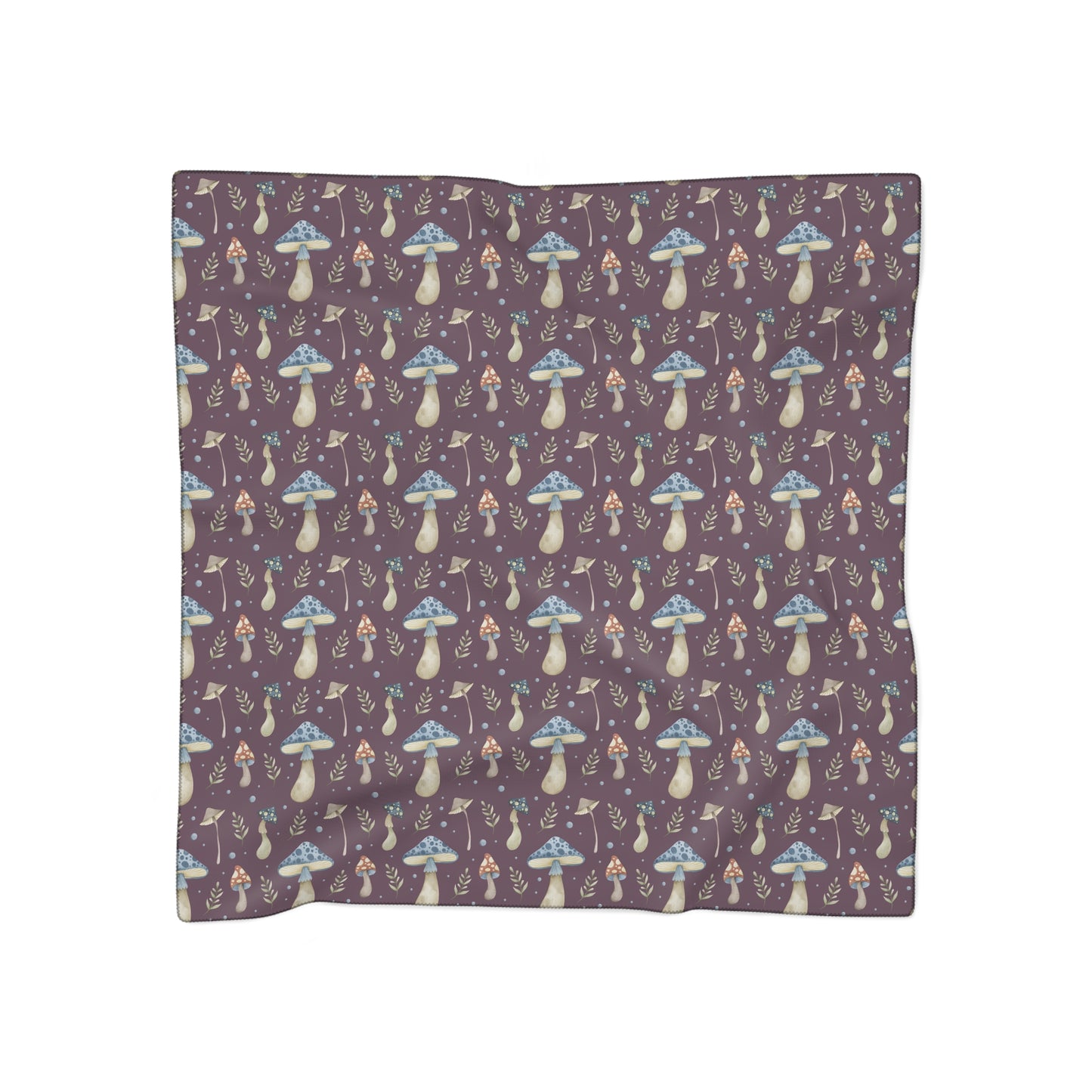 Purple & Blue Mushroom Veil | Head Scarf - Witchy scarf perfect for veiling or fashion - Witch's veil, Pagan veil - head covering for witch