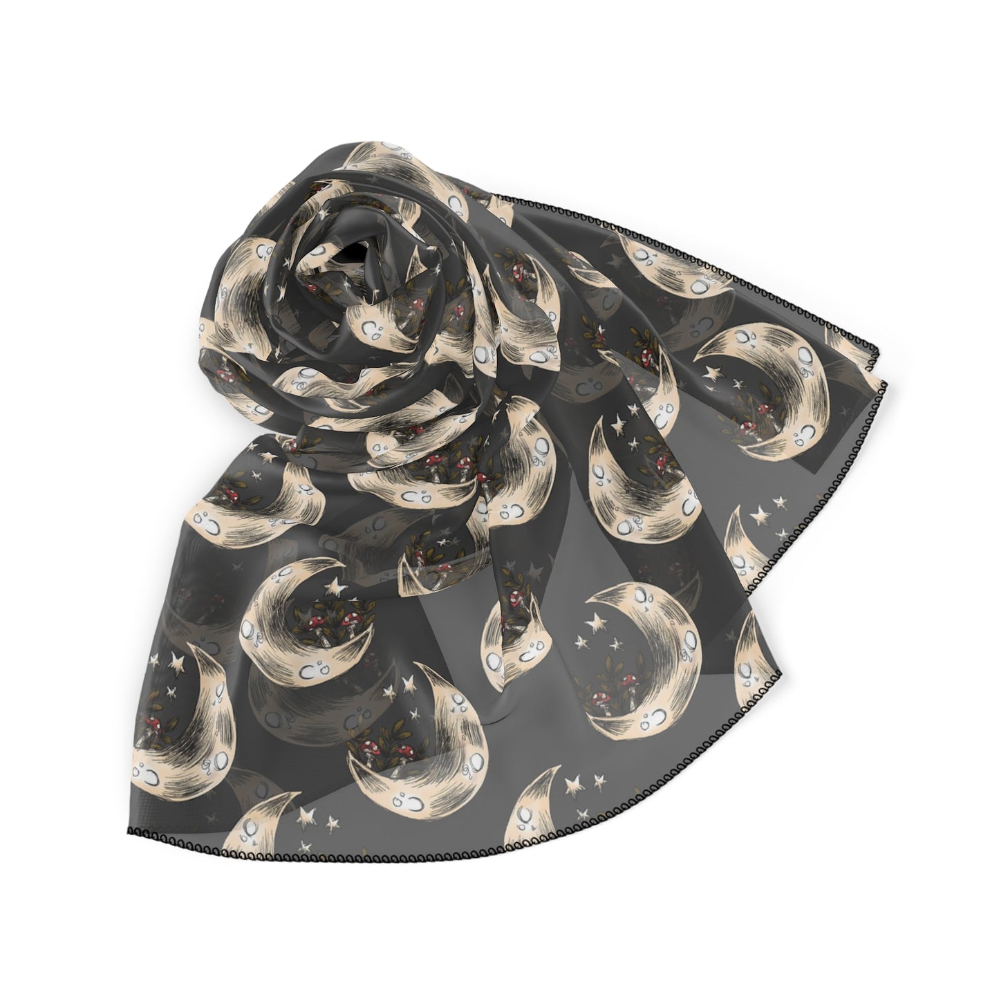 Moons & Shrooms Woodland Witches Veil | Witchy Pagan Scarf