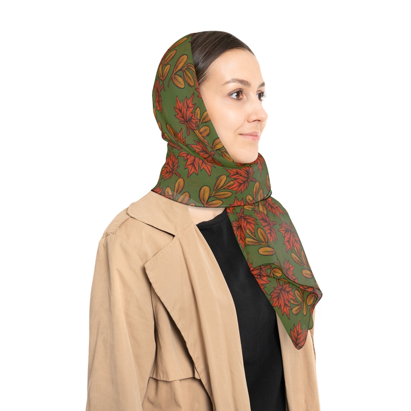Autumn Leaves Nature Green Witches Veil | Witchy Pagan Scarf