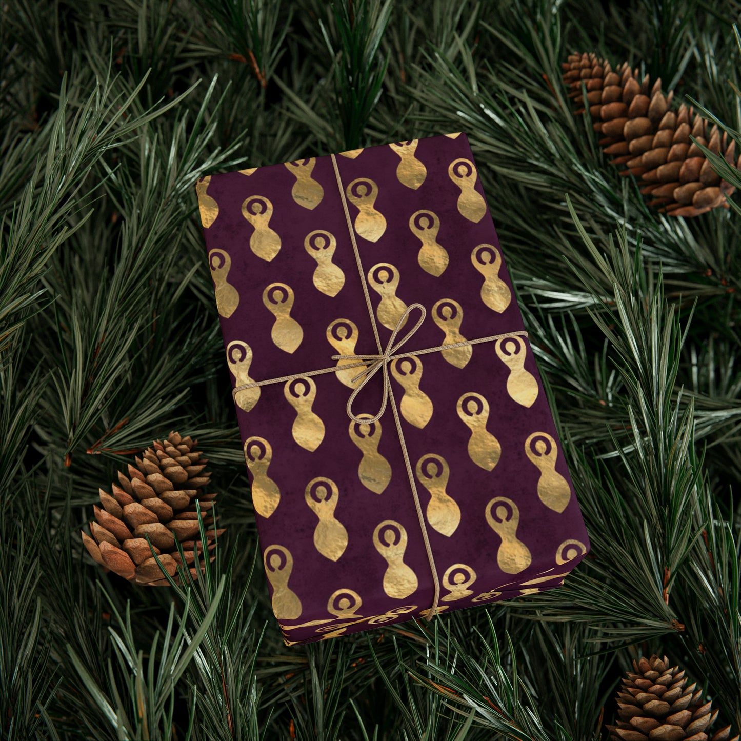 Gold & Merlot Goddess | Witchy Wrapping Paper | Boutique Gift Wrap