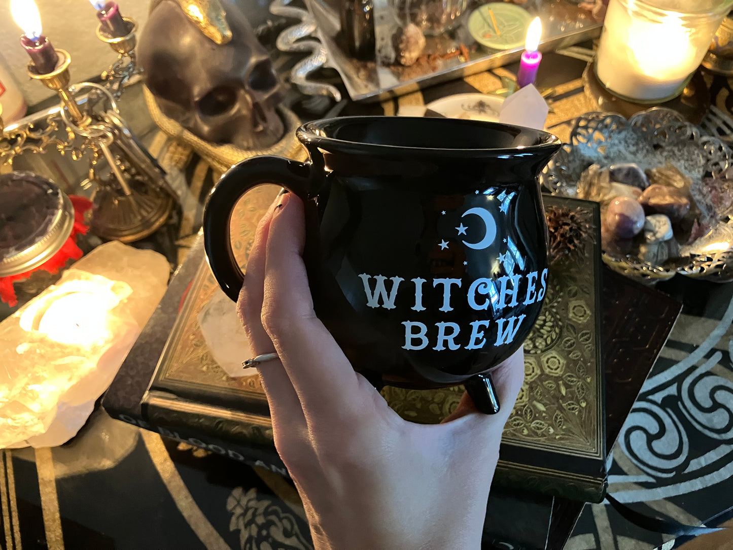 Witches Brew Black Cauldron Mug
