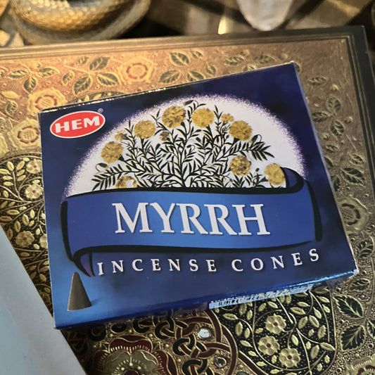 Myrrh Cone Incense 10 Cones by HEM