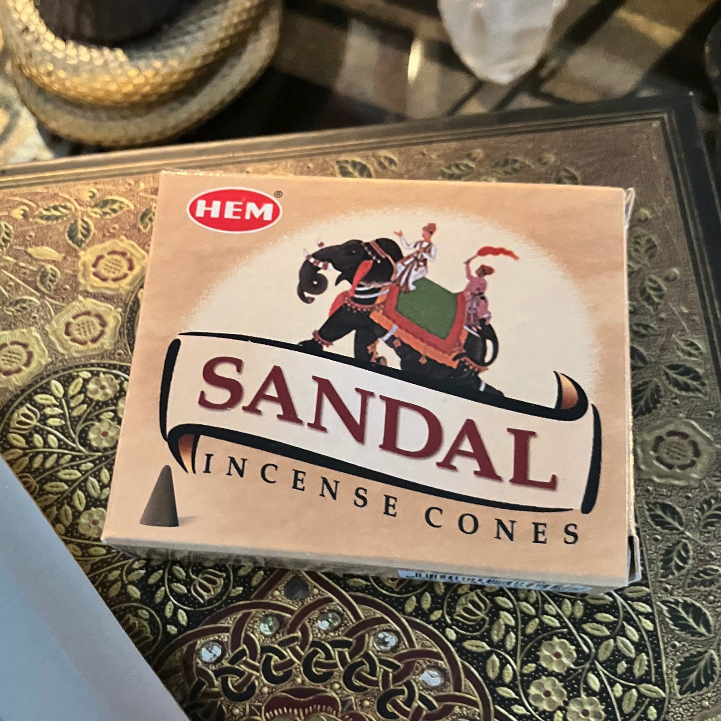 Sandal Sandalwood Cone Incense 10 Cones by HEM