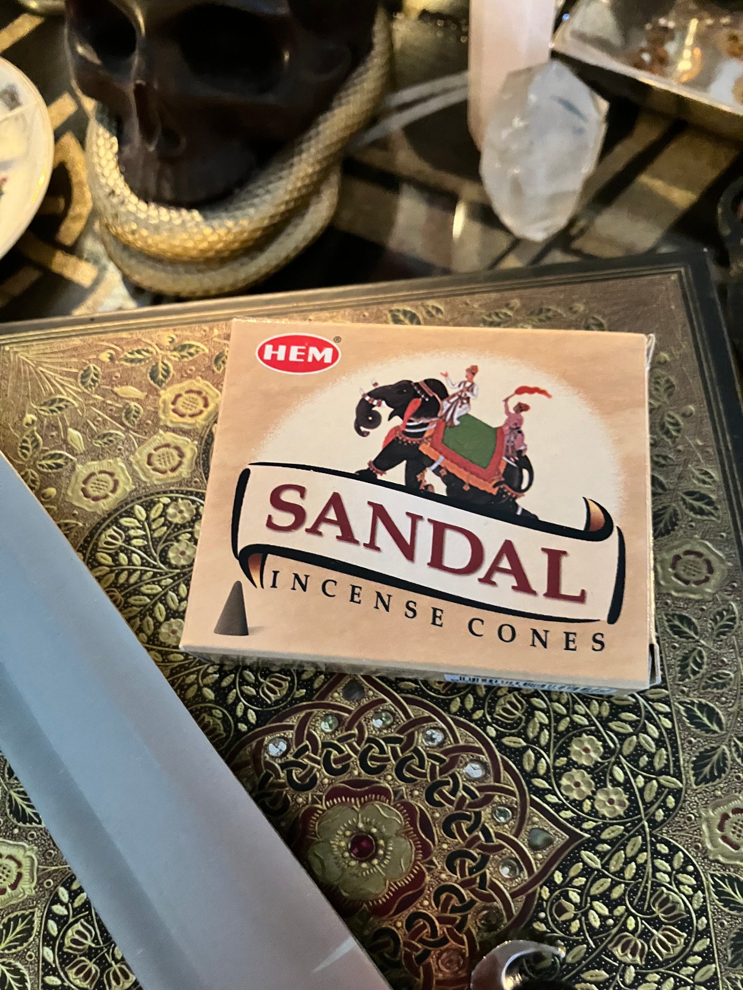 Sandal Sandalwood Cone Incense 10 Cones by HEM