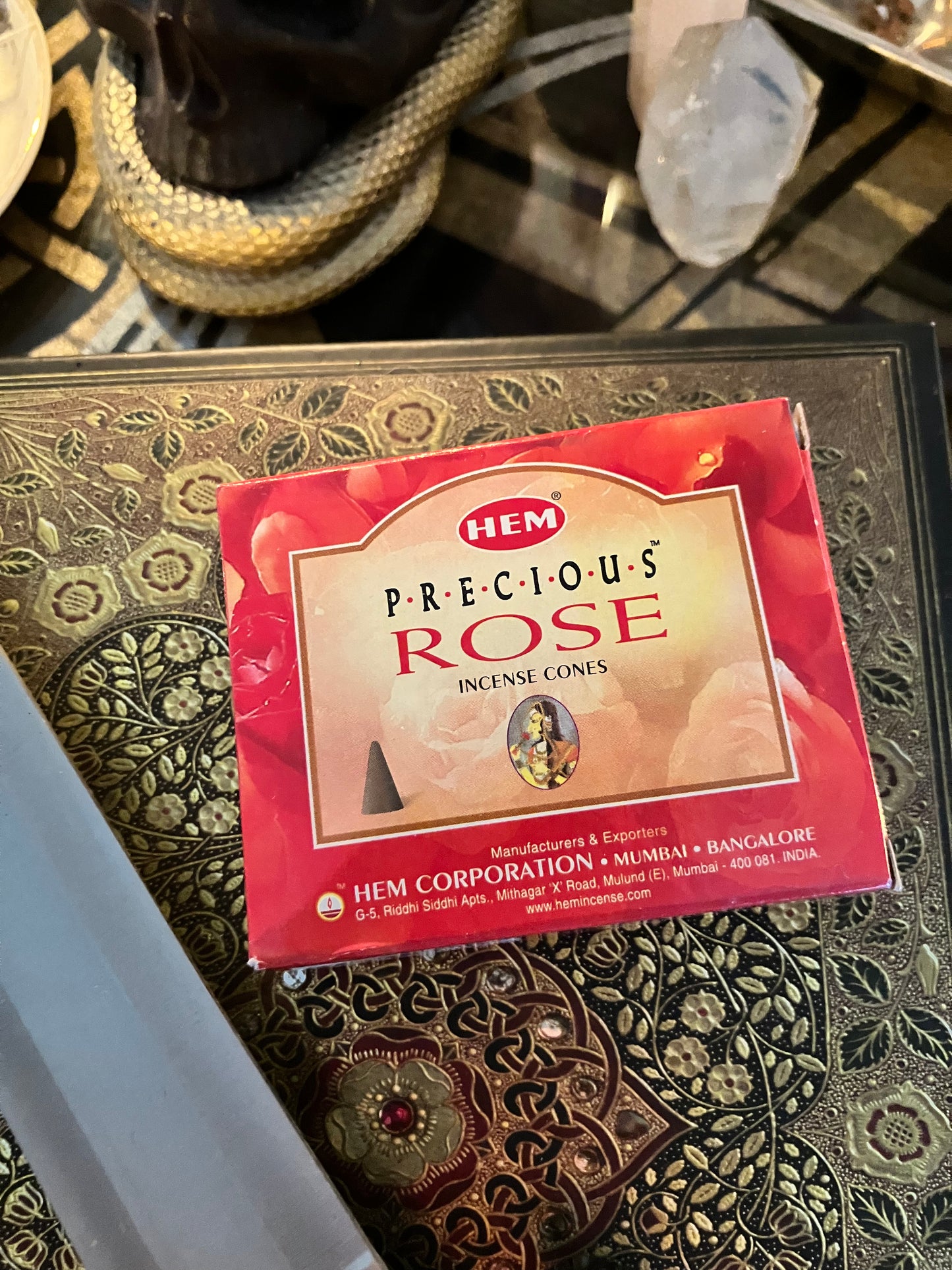 Precious Rose Cone Incense 10 Cones by HEM