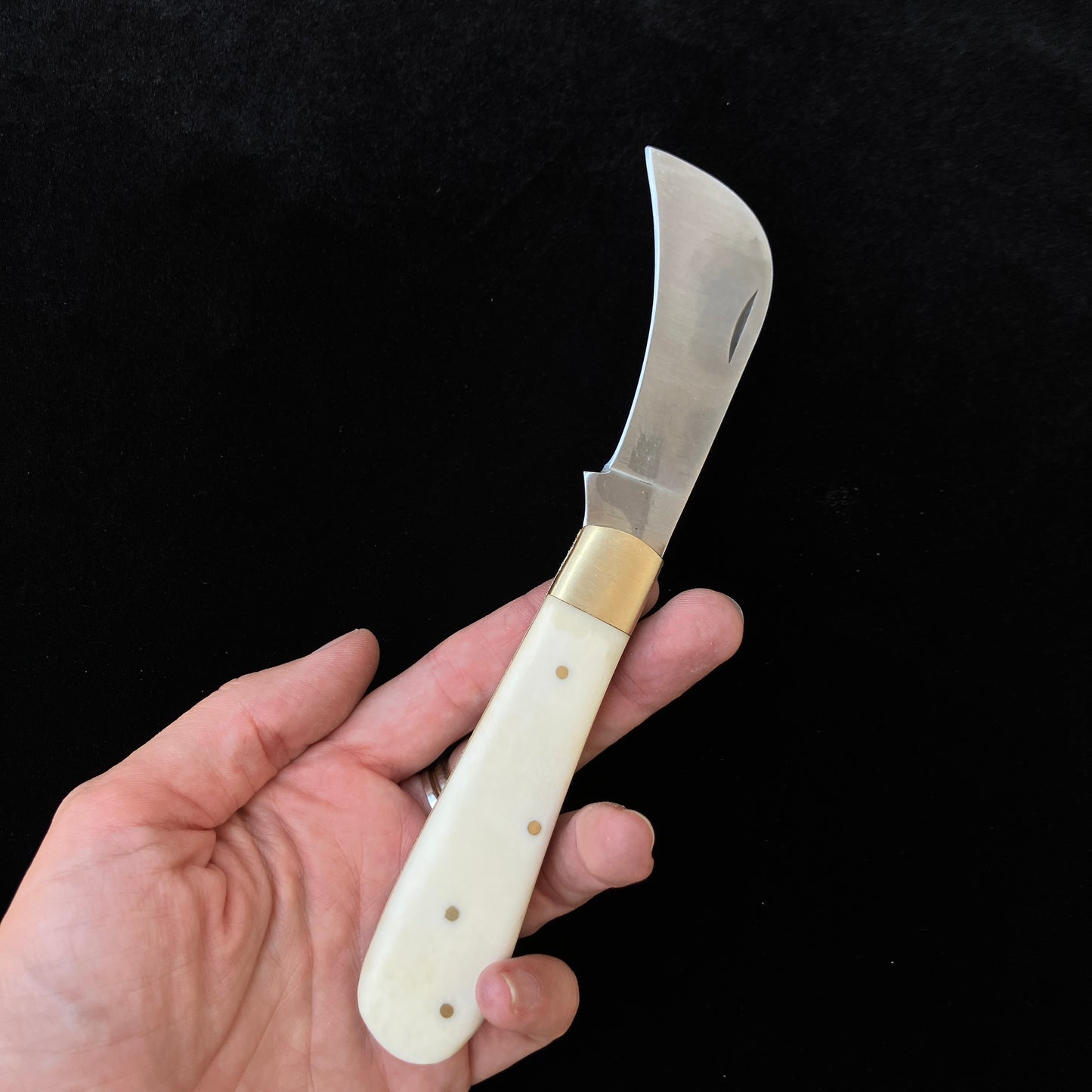 White Bone Folding Boline - 7" Ritual Knife