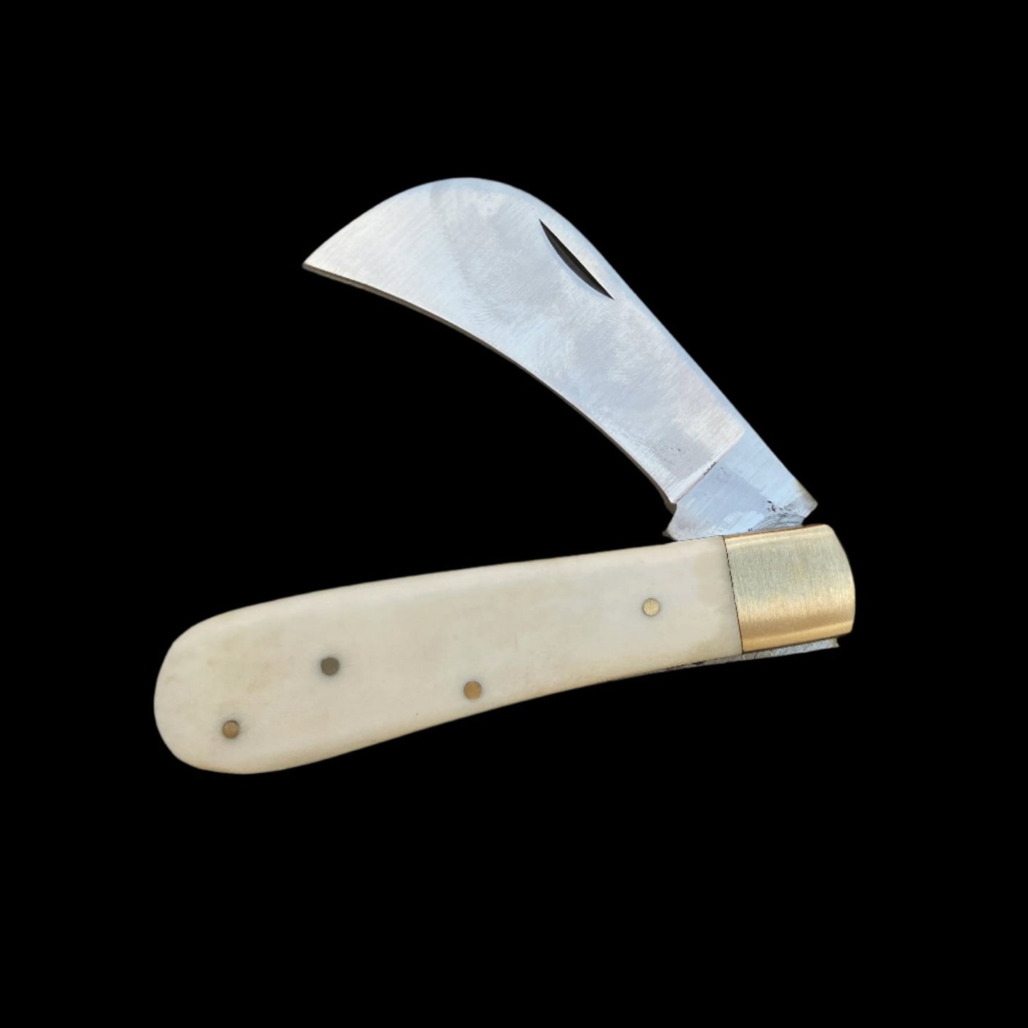 White Bone Folding Boline - 7" Ritual Knife