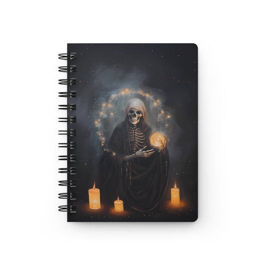Skeletal Death Witch Spiral Bound Notebook | Lined Pages | Grimoire | Book of Shadows
