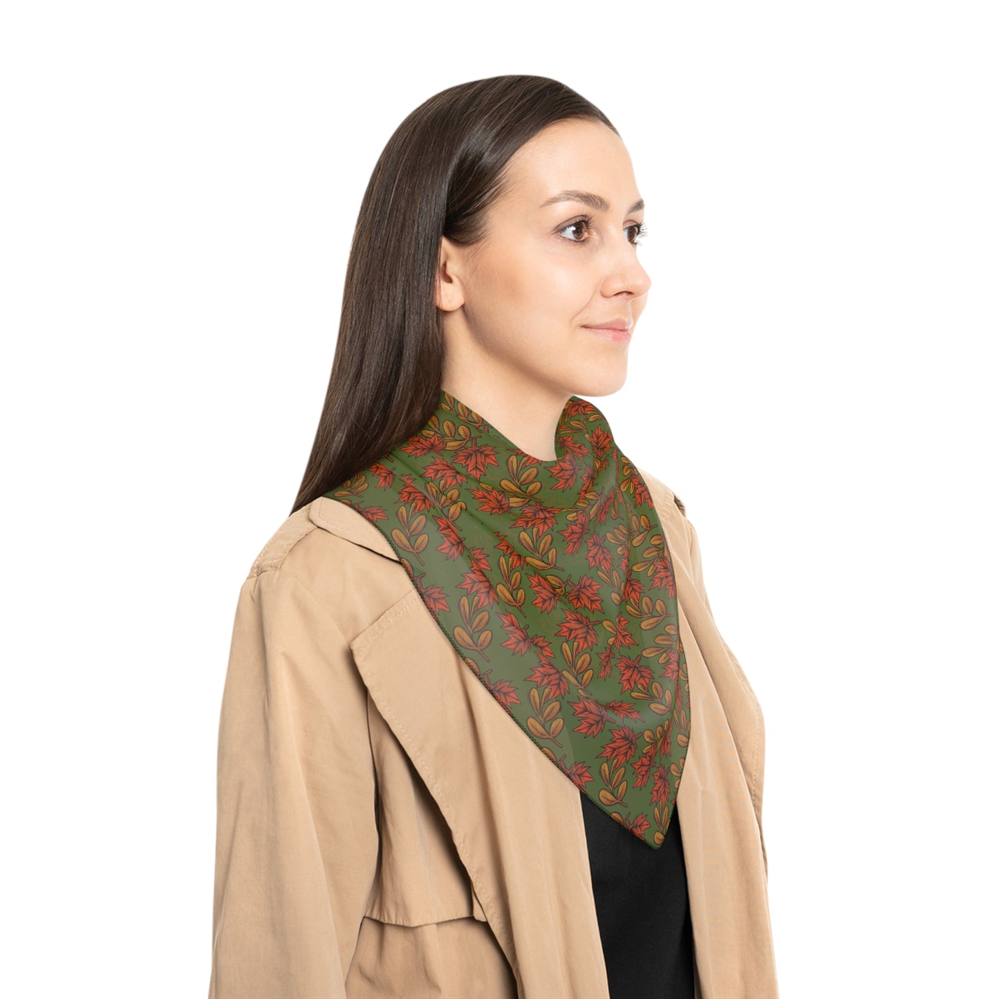 Autumn Leaves Nature Green Witches Veil | Witchy Pagan Scarf