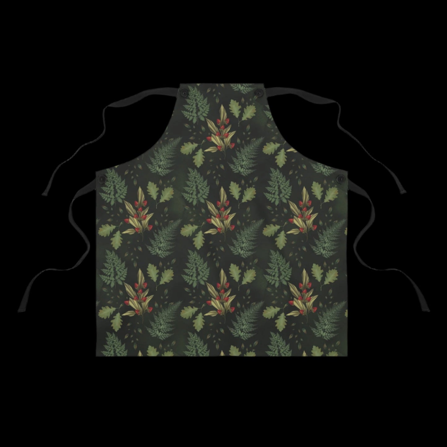 Green Witch Apron | Ferns & Flowers