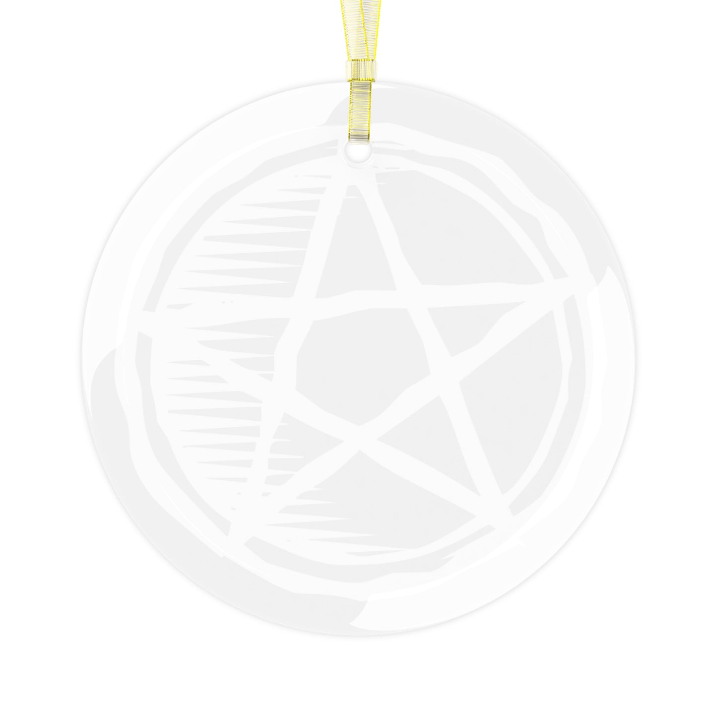 Glass Pentagram Ornament - Yule Ornament - Christmas Ornament - Ornament for Tree Winter Solstice - Pagan, Witch, Witchcraft