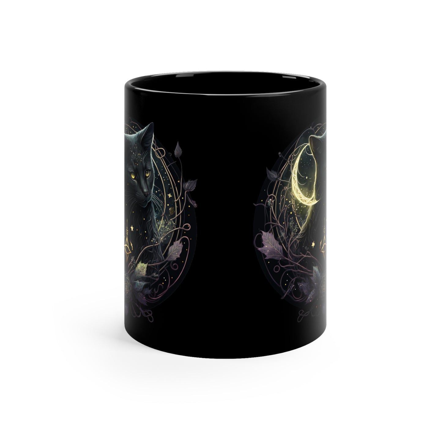 Black Cat & Crescent Moon Mug