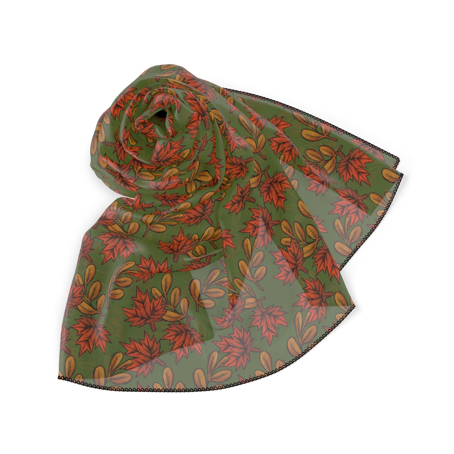 Autumn Leaves Nature Green Witches Veil | Witchy Pagan Scarf
