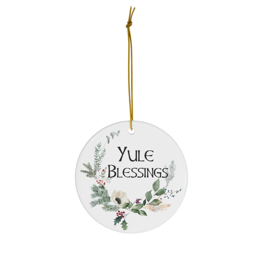 Yule Blessings Ornament - Yule Ornament - Happy Yule!  ornament for Yule Tree, pagan man gift, wreath, wiccan gift
