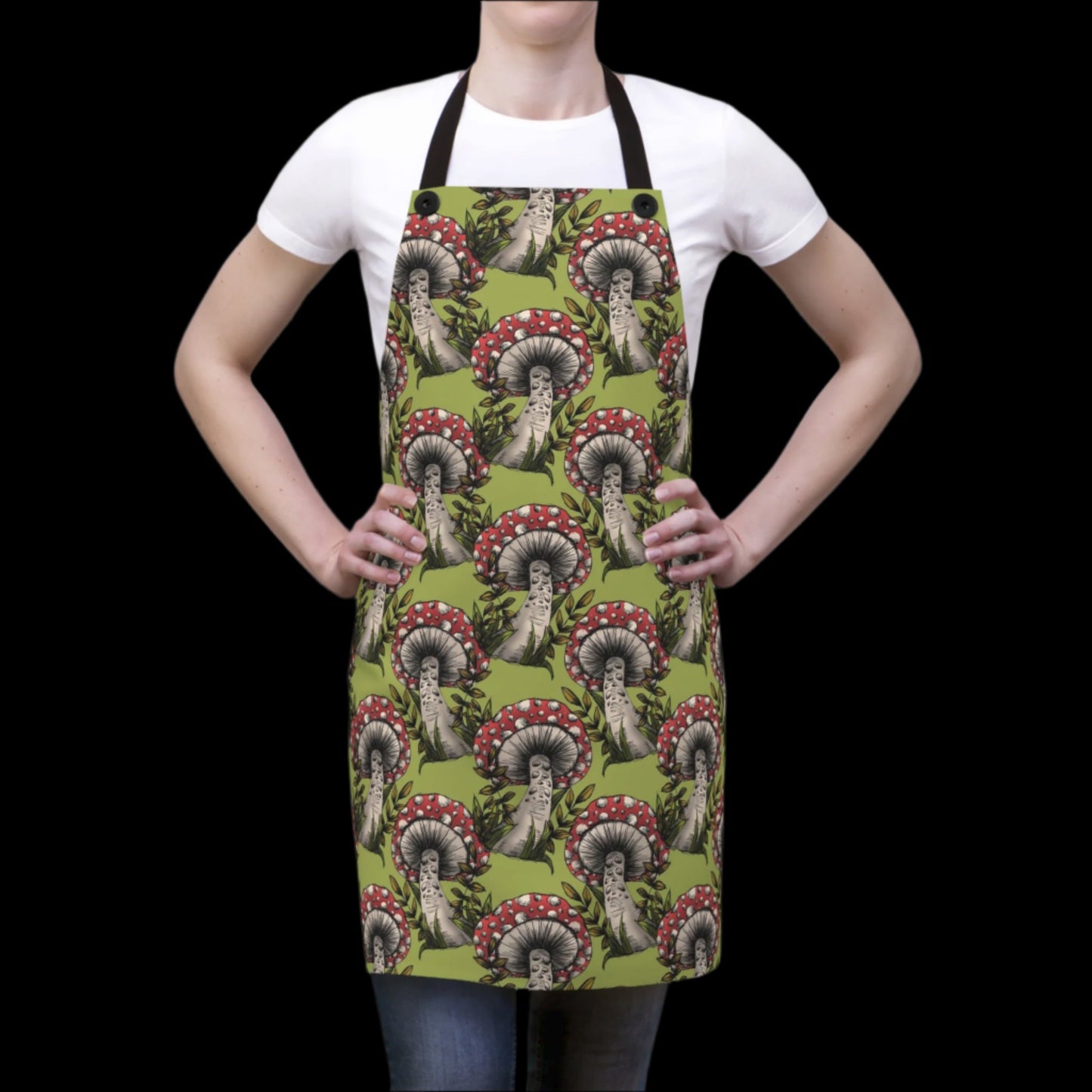 Green Amanita Muscaria Mushroom Apron | One Size